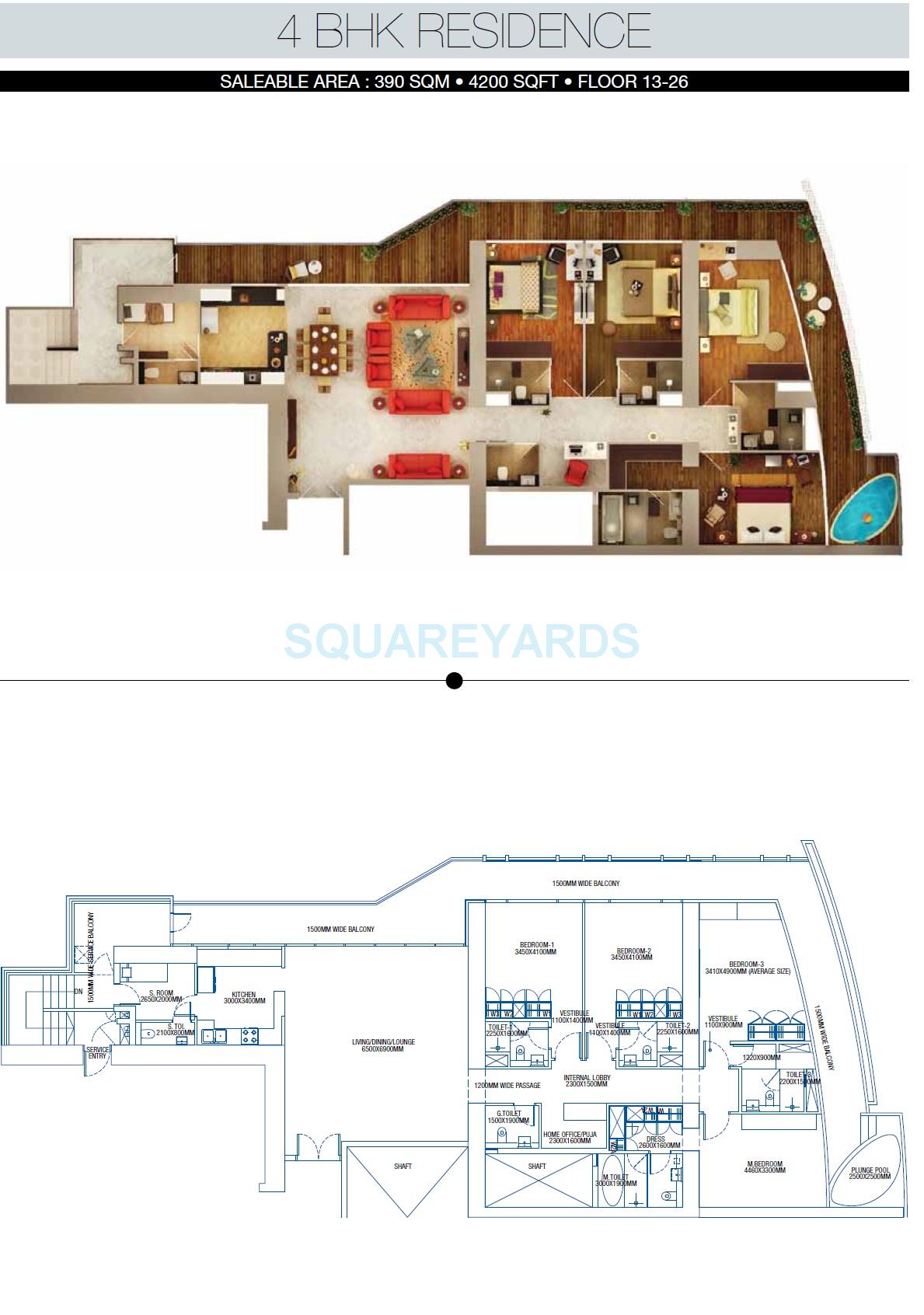 4 BHK 4200 Sq. Ft. Apartment