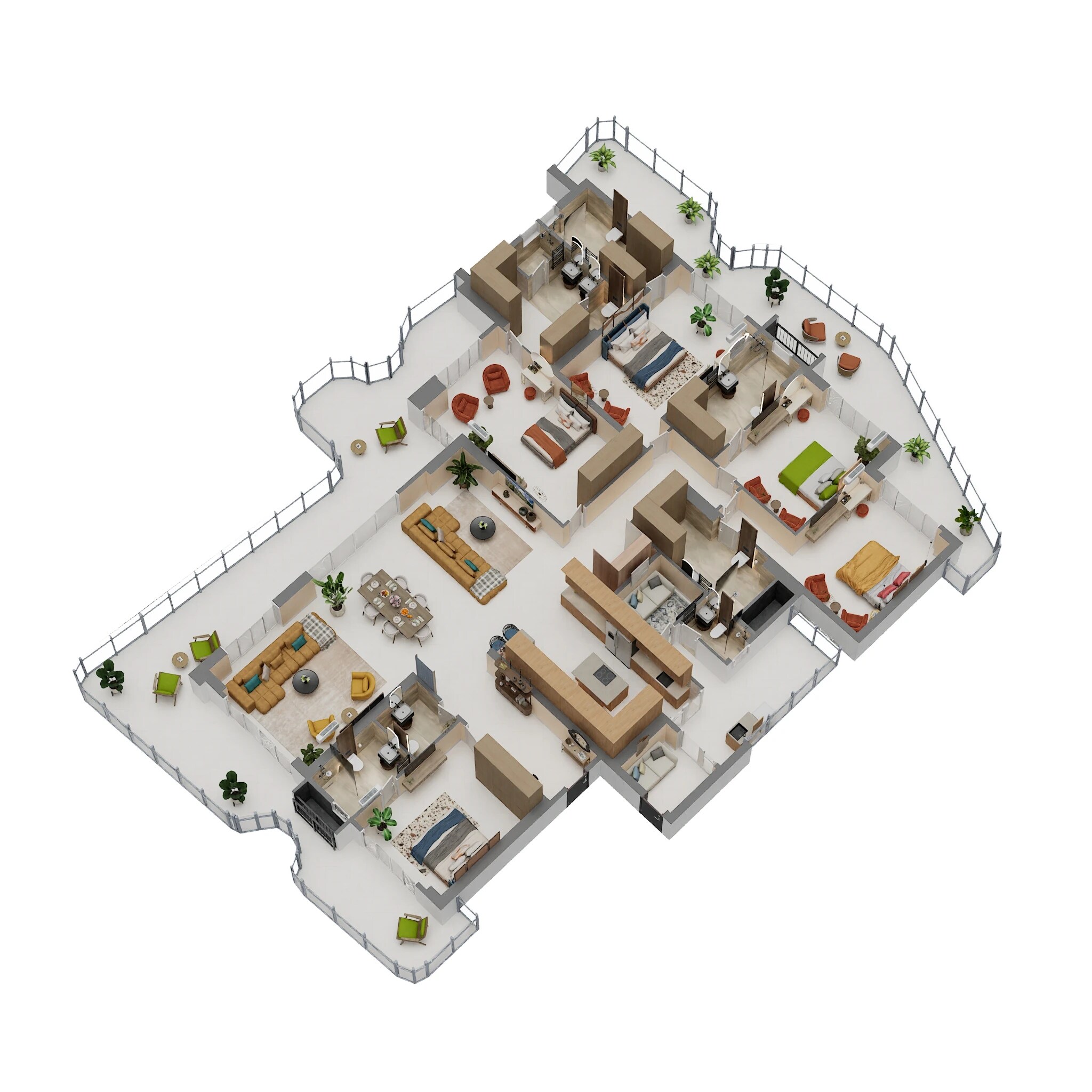 Floor plan of 4 BHK 5310 Sq. Ft. Apartment in Clove County, Noida