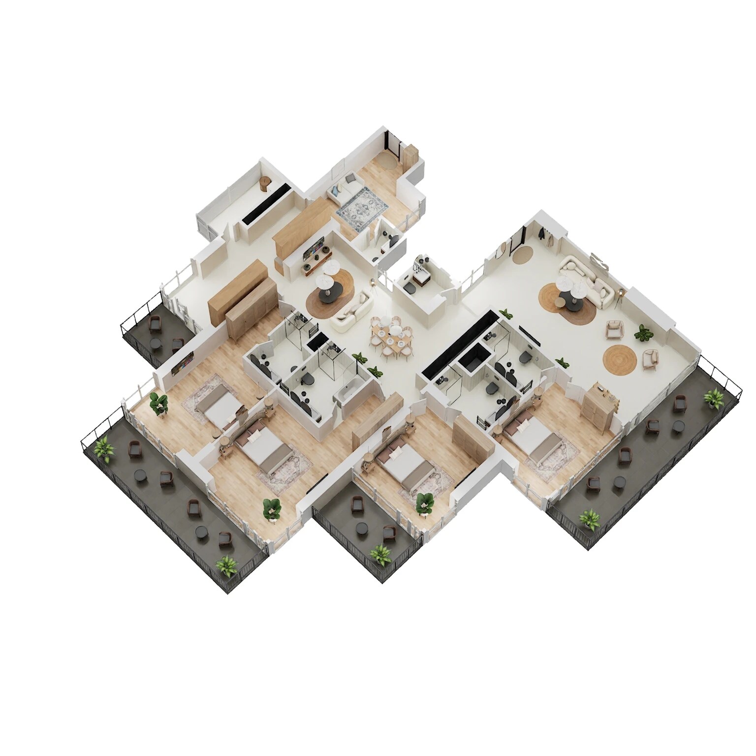 Floor plan of 4 BHK 4800 Sq. Ft. Apartment in Dasnac Westminster, Noida