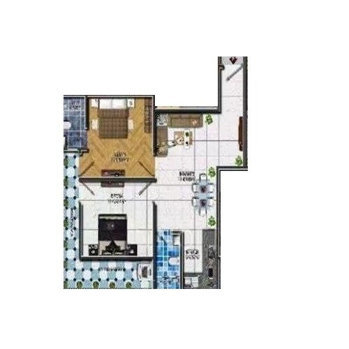 Floor plan of 2 BHK 850 Sq. Ft. Apartment in Dev Apartments Sector 49, Noida