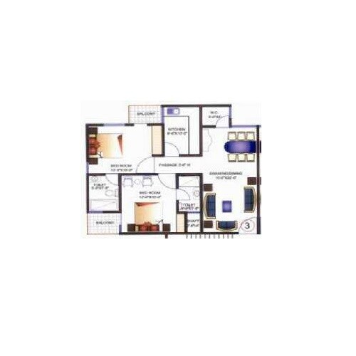 2 BHK 975 Sq. Ft. Apartment