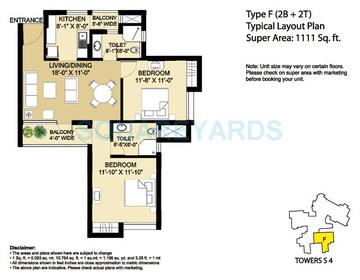  2 BHK Apartment at Eldeco Aamantran, Sector 119 – for Rent