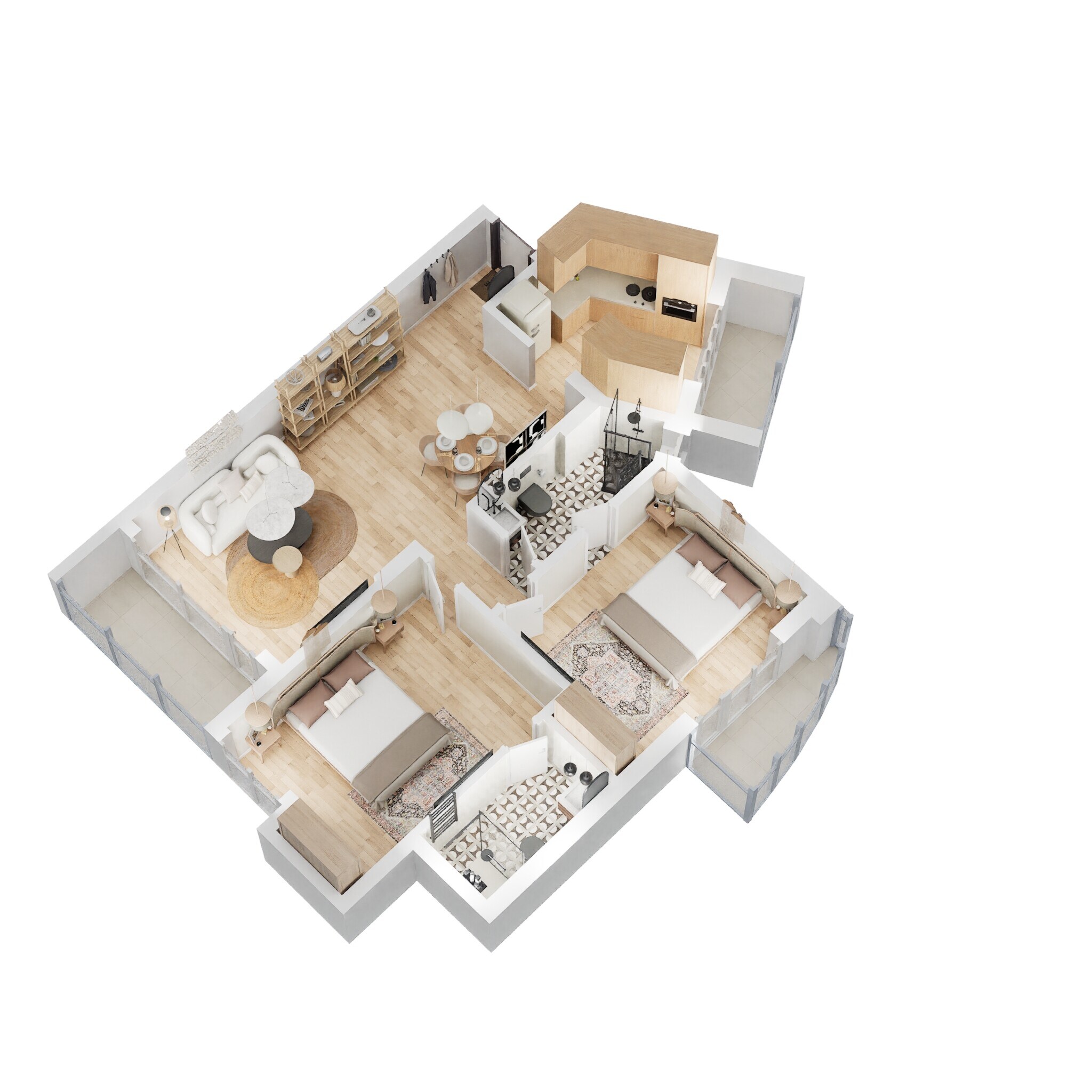 Floor plan of 2 BHK 1329 Sq. Ft. Apartment in Eldeco Aamantran, Noida