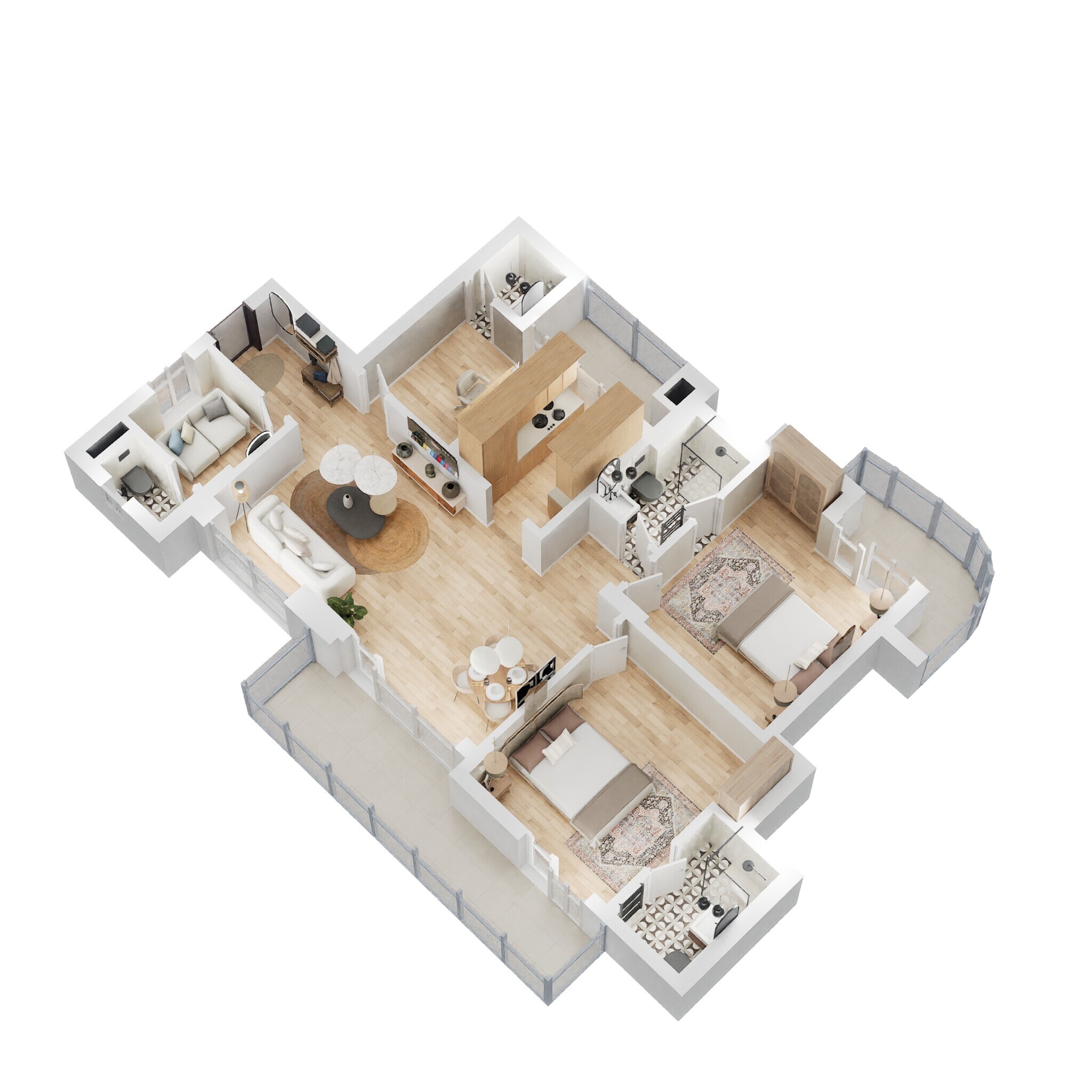 Floor plan of 2 BHK 1733 Sq. Ft. Apartment in Eldeco Aamantran, Noida