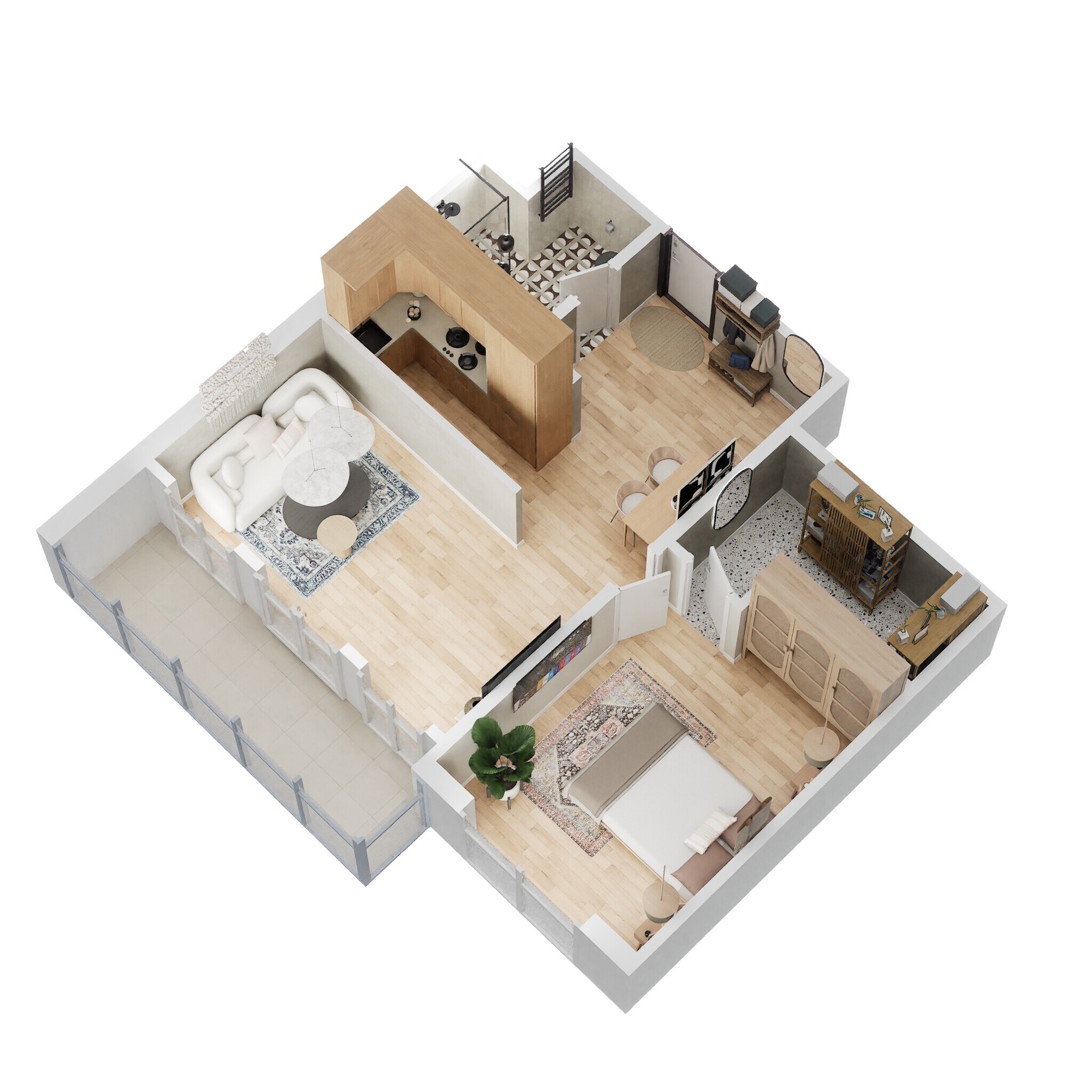 Floor plan of 2 BHK Apartment - 767 sq. ft. in Eldeco Edge, Noida