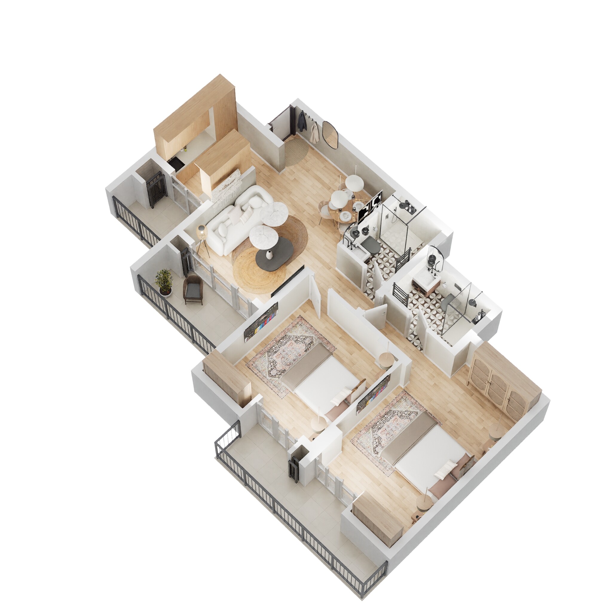 eldeco live by the greens apartment 2bhk 668sqft 1 3d 1213