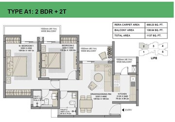  2 BHK Apartment at Eldeco Live By The Greens, Sector 150 – for Sale
