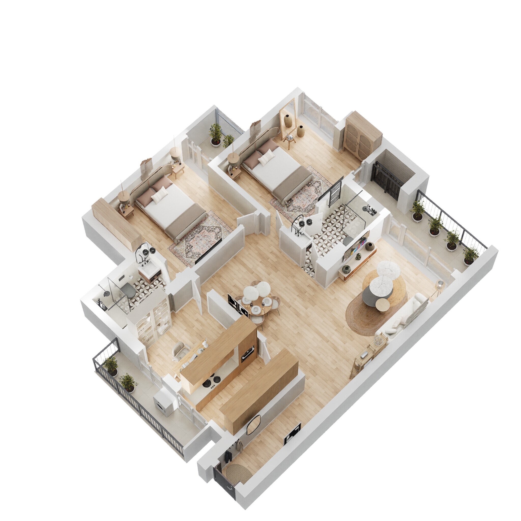 Floor plan of 2 BHK 1467 Sq. Ft. Apartment in Eldeco Magnolia Park, Noida