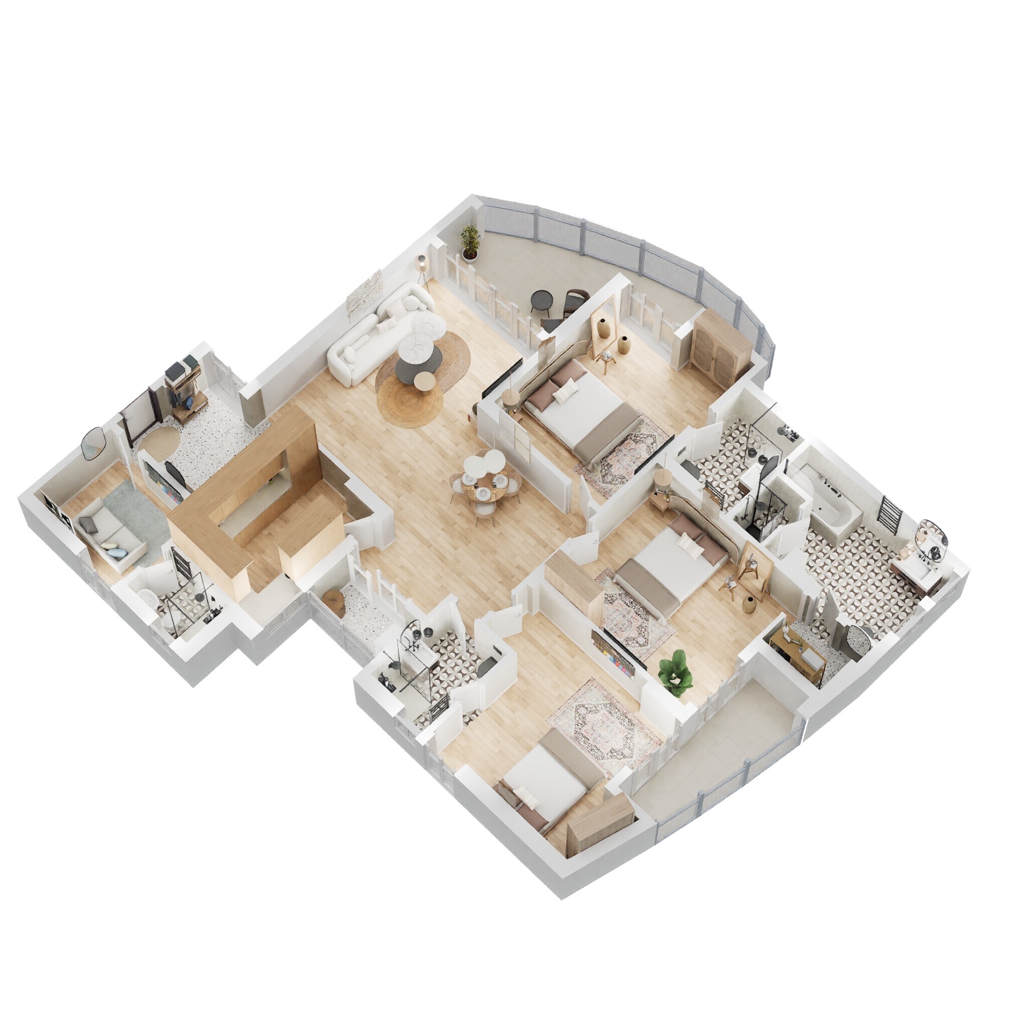 Floor plan of 3 BHK 2150 Sq. Ft. Apartment in Eldeco Olympia, Noida