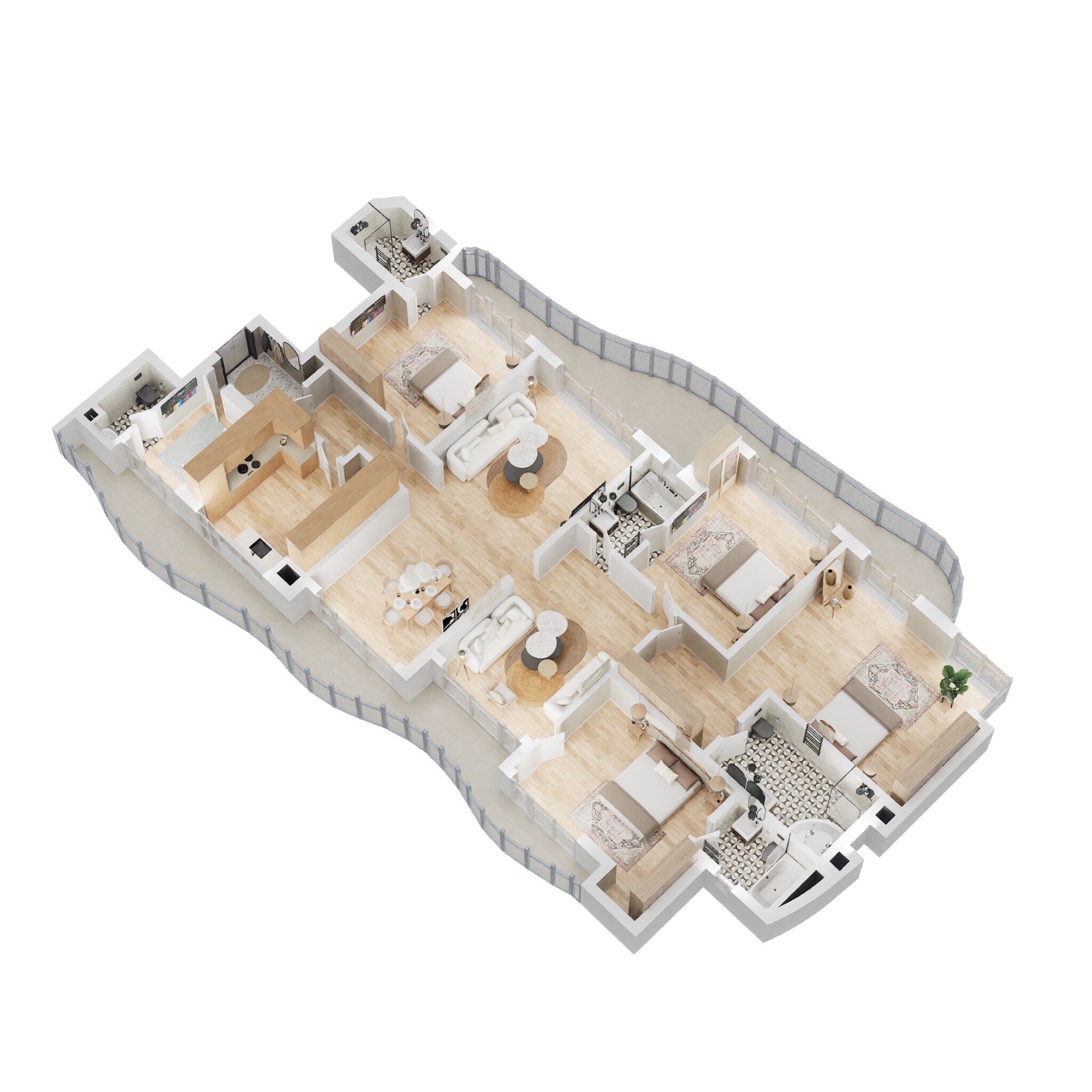 Floor plan of 4 BHK 3580 Sq. Ft. Apartment in Eldeco The Klasse, Noida