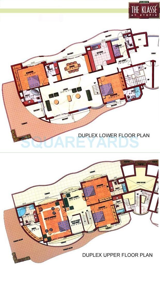 Floor plan of 5 BHK 5080 Sq. Ft. Apartment in Eldeco The Klasse, Noida