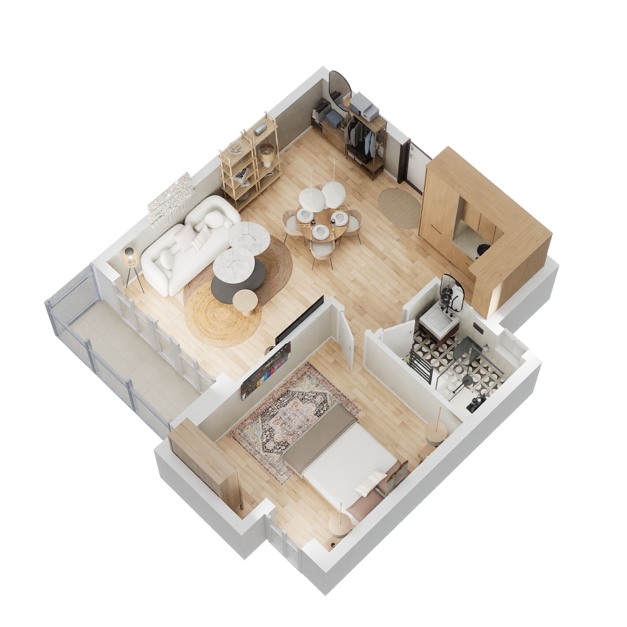 Floor plan of 850 Sq. Ft. Studio in Eldeco The Studio, Noida
