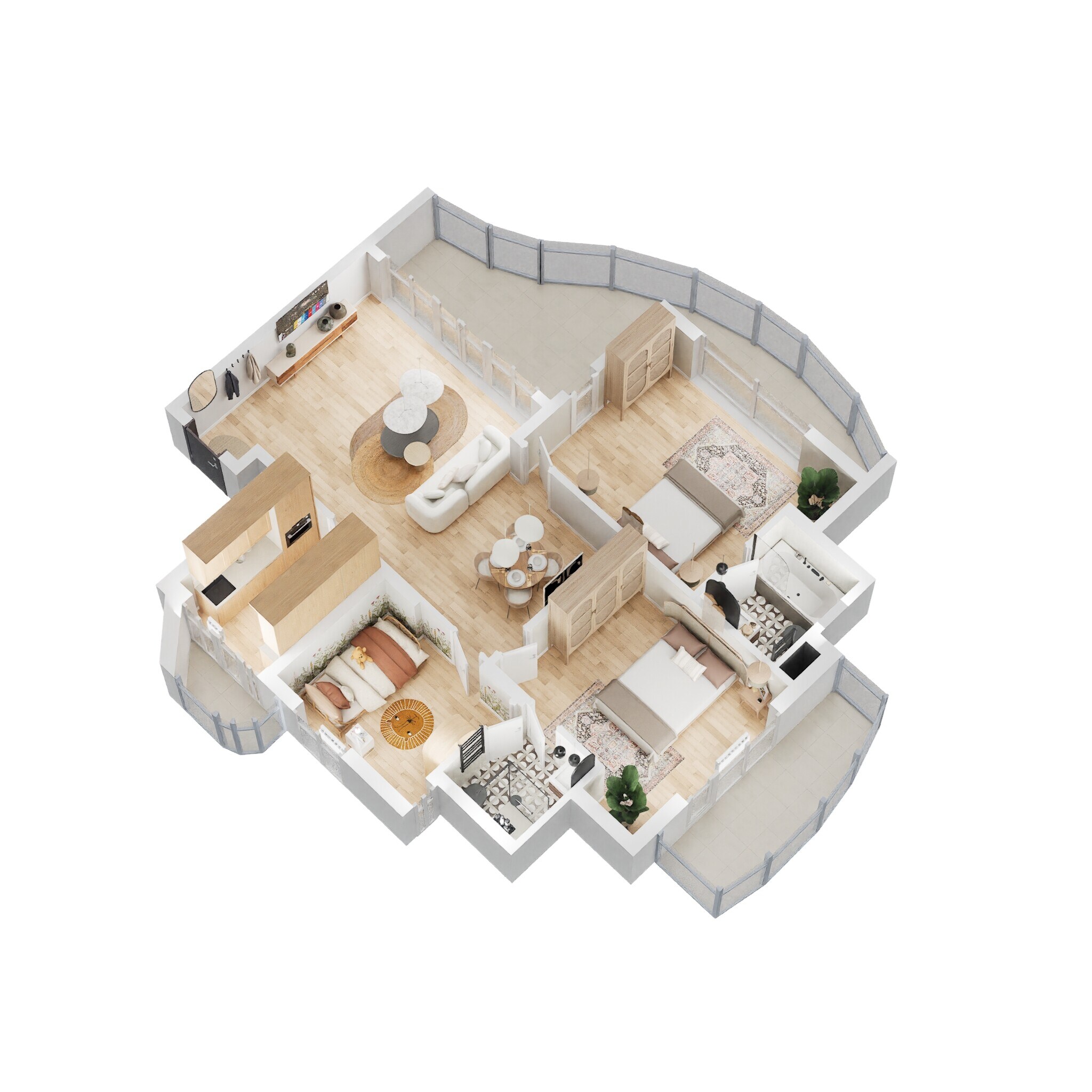 Floor plan of 2 BHK 1535 Sq. Ft. Apartment in Eldeco Utopia, Noida
