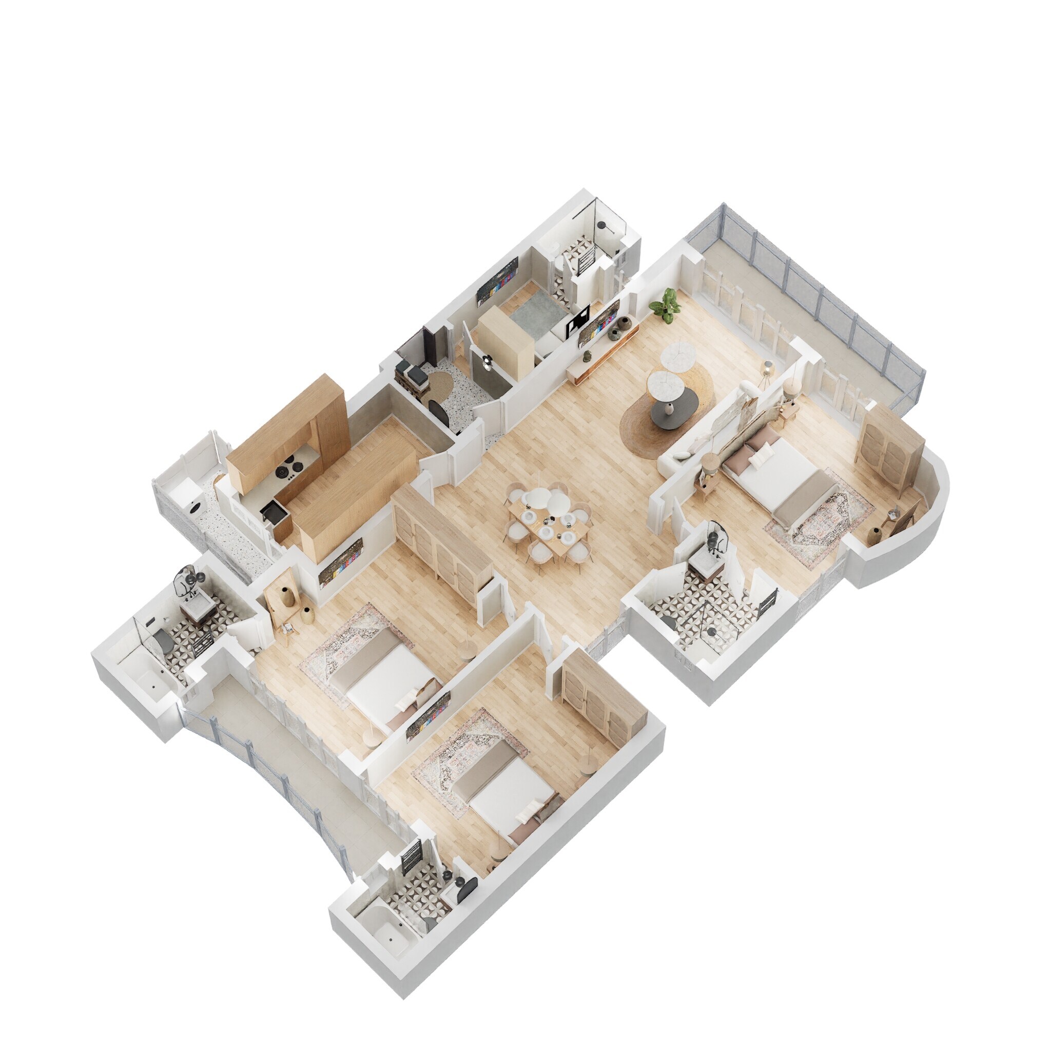 Floor plan of 3 BHK 2235 Sq. Ft. Apartment in Eldeco Utopia, Noida