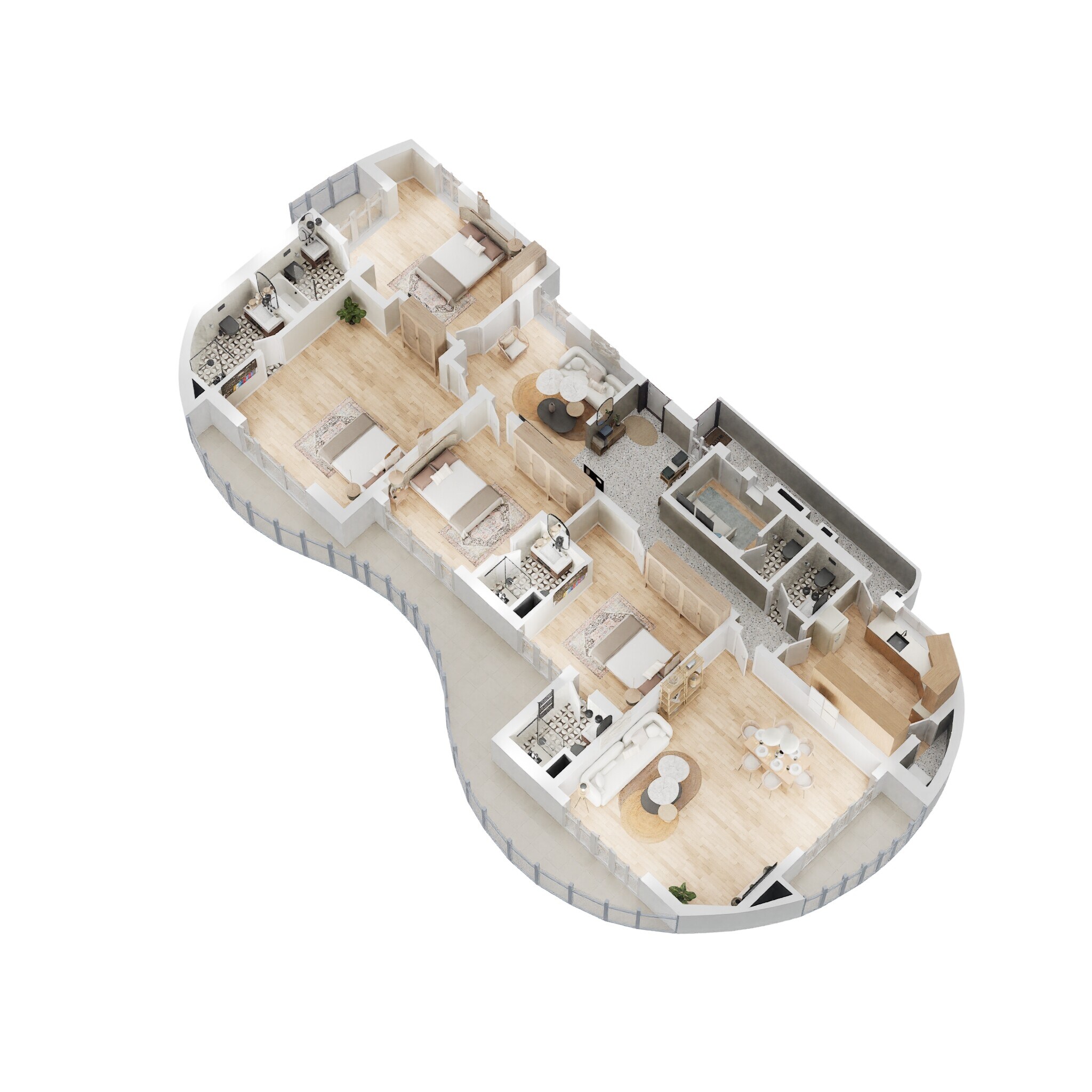 Floor plan of 4 BHK 3100 Sq. Ft. Apartment in Eldeco Utopia, Noida