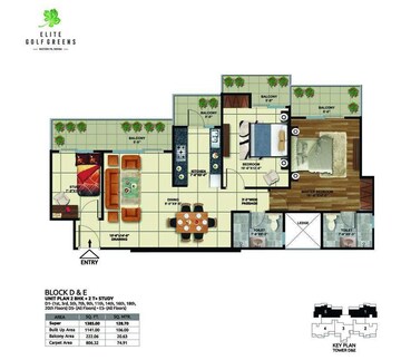  2 BHK Apartment at Elite Golf Green, Sector 79 – for Rent