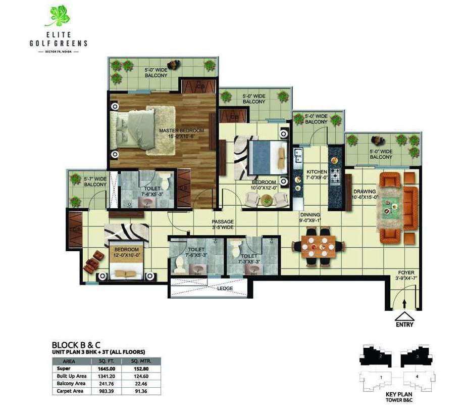 elite golf green apartment 3 bhk 1645sqft 20225019165055