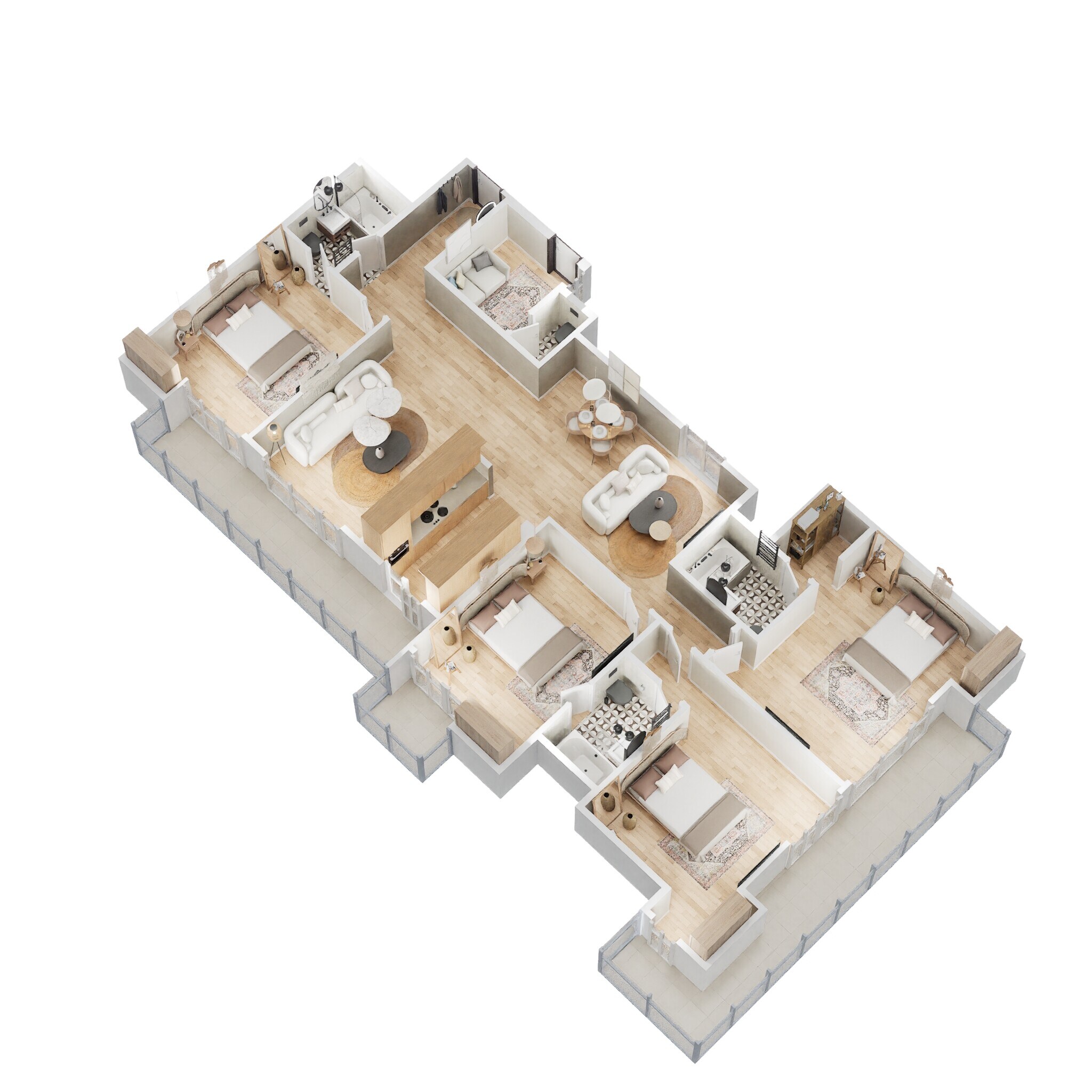 Floor plan of 4 BHK 2335 Sq. Ft. Apartment in Elite Golf Green, Noida