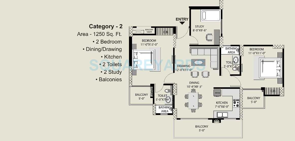Other, exotica-fresco 2 Bedroom 1250 Sq.Ft. Apartment In Sector 137 Noida 9113715
