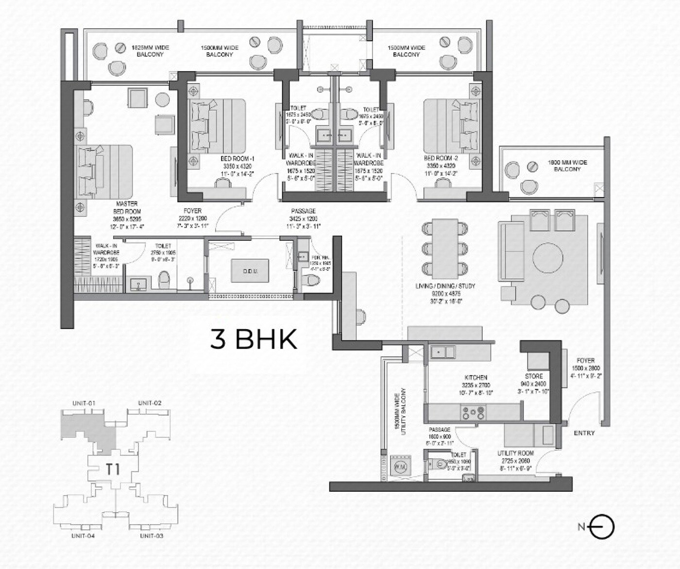 3 BHK 2975 Sq. Ft. Apartment
