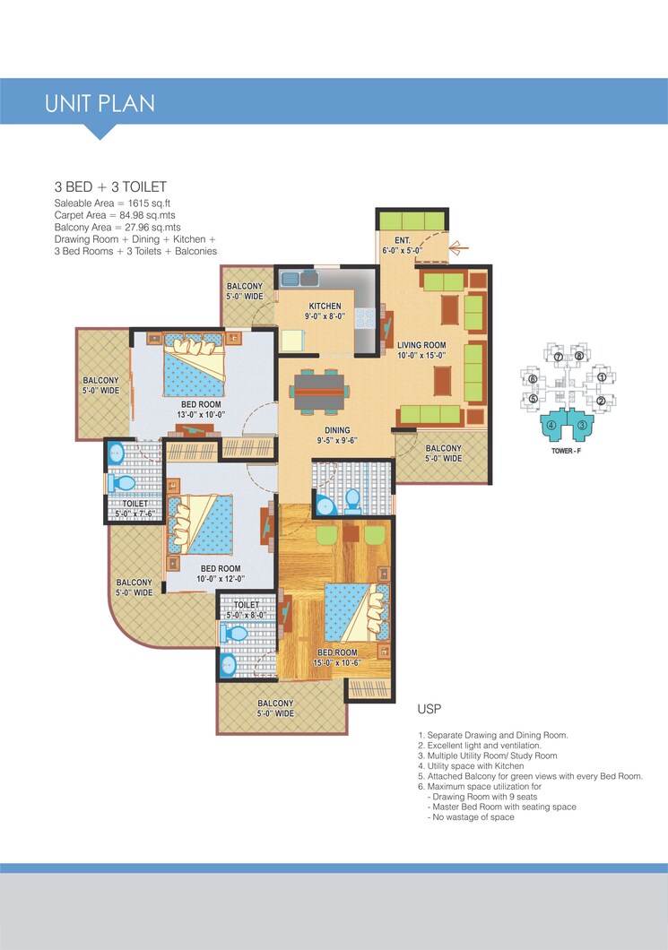 Other, express-zenith 3 Bedroom 915 Sq.Ft. Apartment In Sector 77 Noida 9129982