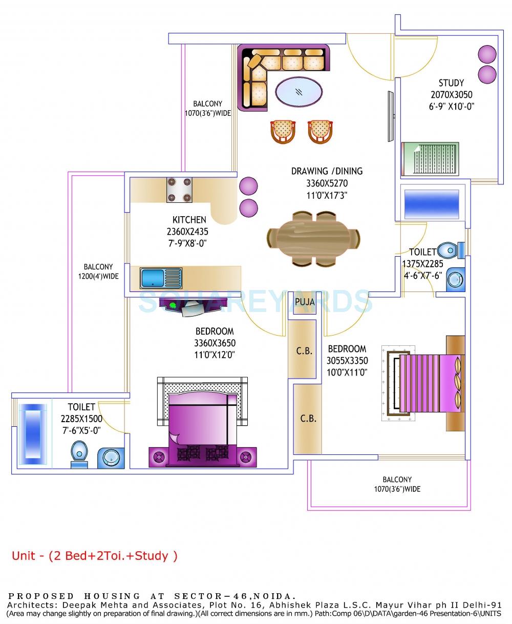 2 BHK 1150 Sq. Ft. Apartment in Gardenia Glory