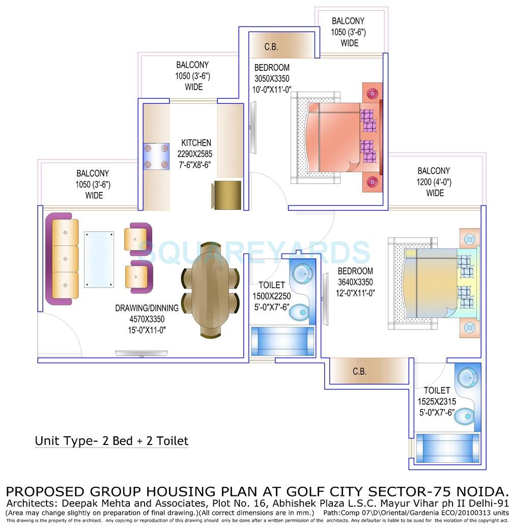 Other, gardenia-golf-city 2 Bedroom 865 Sq.Ft. Apartment In Noida Central Noida 8701266