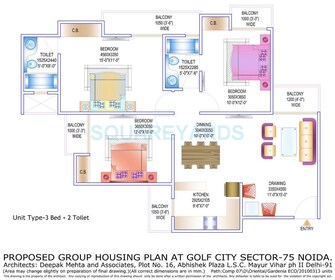 3 BHK Apartment For Rent in Gardenia Golf City Noida Central Noida  8144817