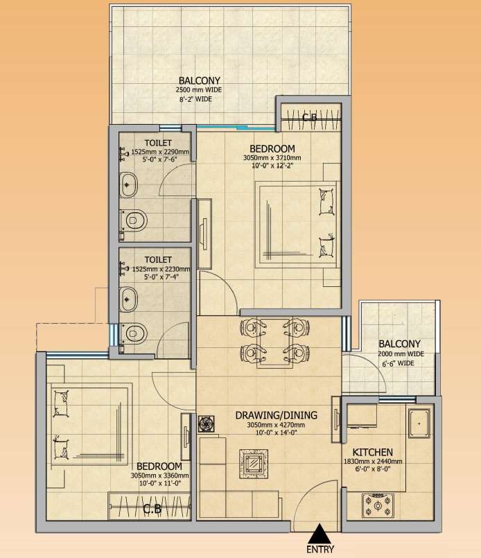 gaur city 2 14th avenue apartment 2bhk 955sqft 101