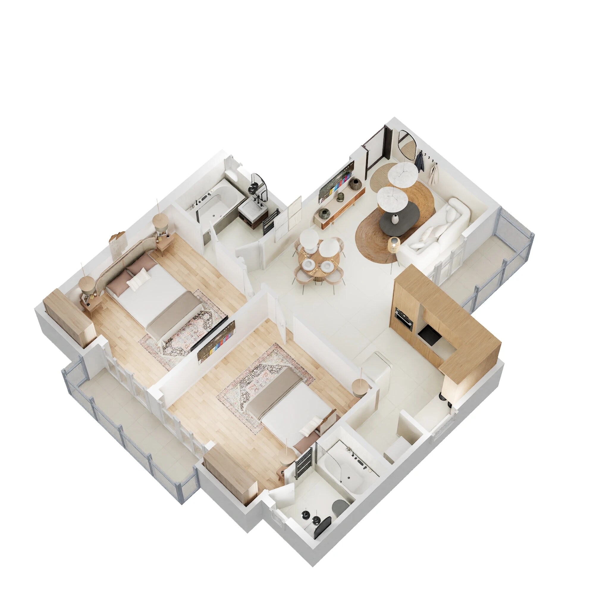 Floor plan of 2 BHK 1085 Sq. Ft. Apartment in Gaur Grandeur 2, Noida