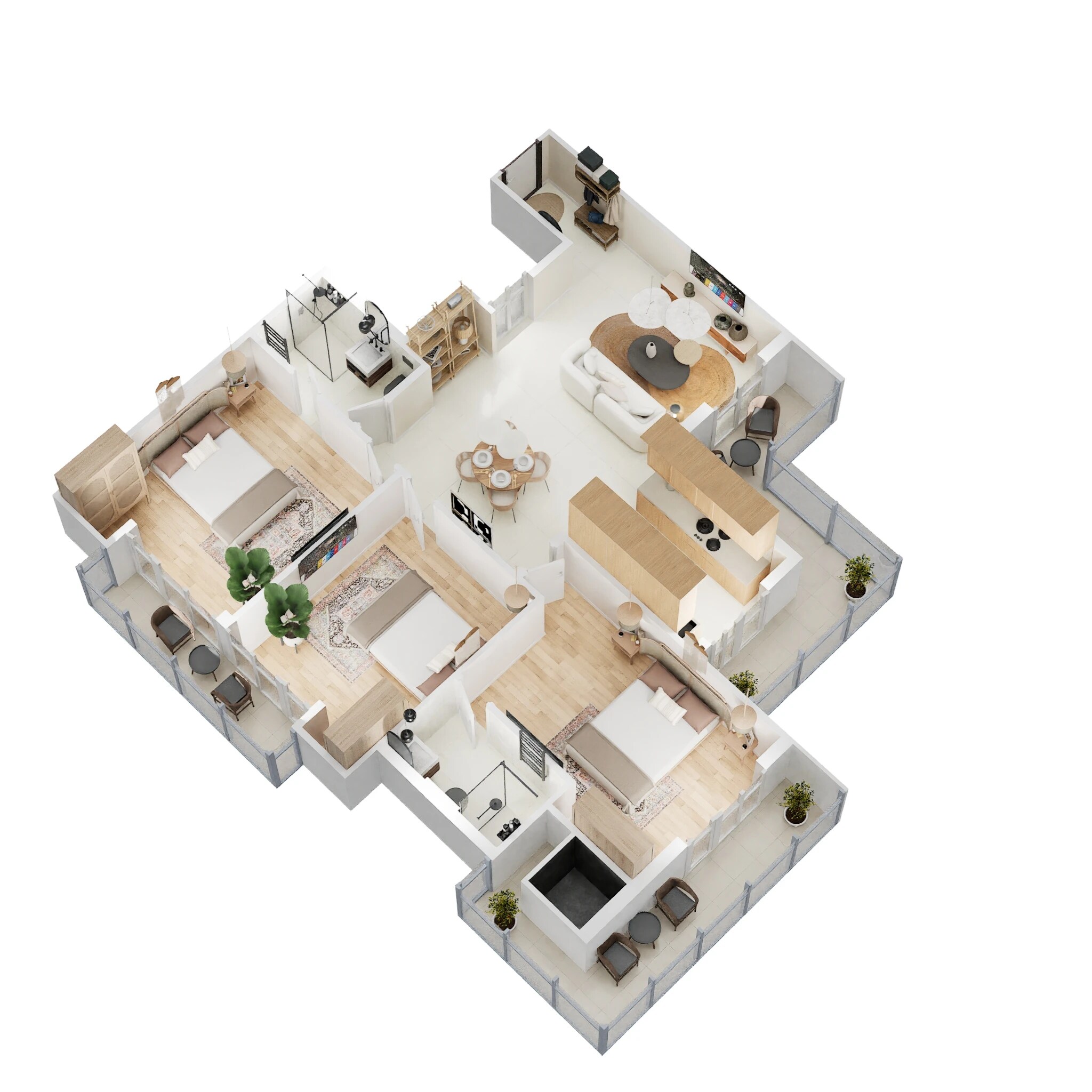 Floor plan of 3 BHK 1577 Sq. Ft. Apartment in Gaur Grandeur 2, Noida
