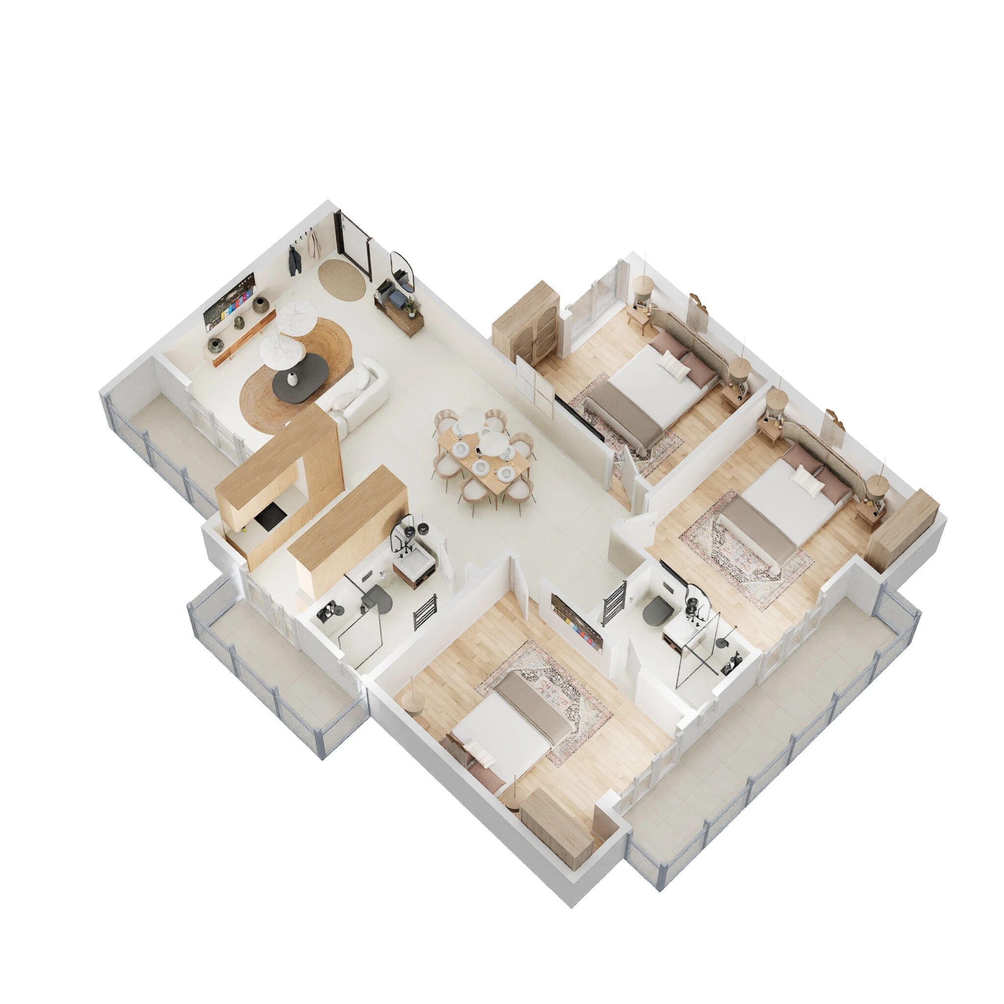 Floor plan of 3 BHK 1588 Sq. Ft. Apartment in Gaur Grandeur 2, Noida