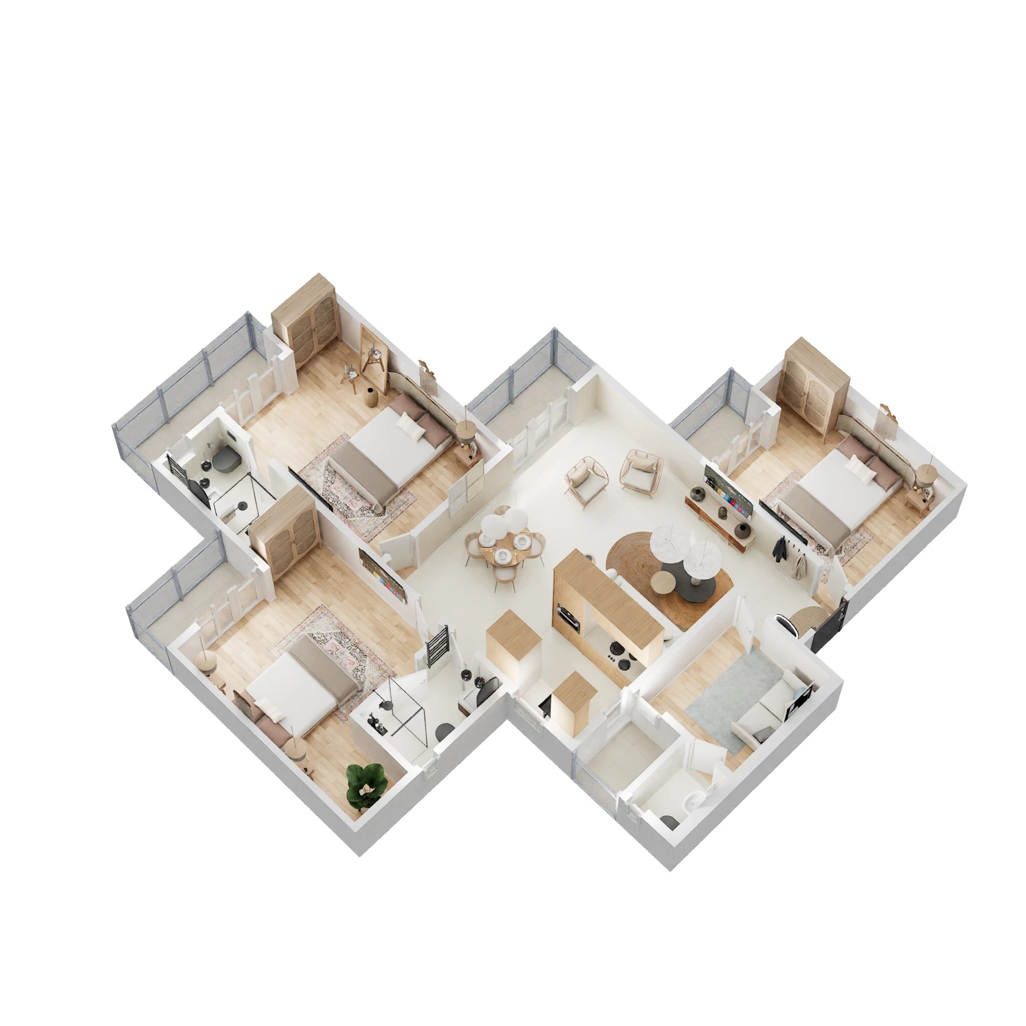 Floor plan of 3 BHK 1623 Sq. Ft. Apartment in Gaur Grandeur 2, Noida