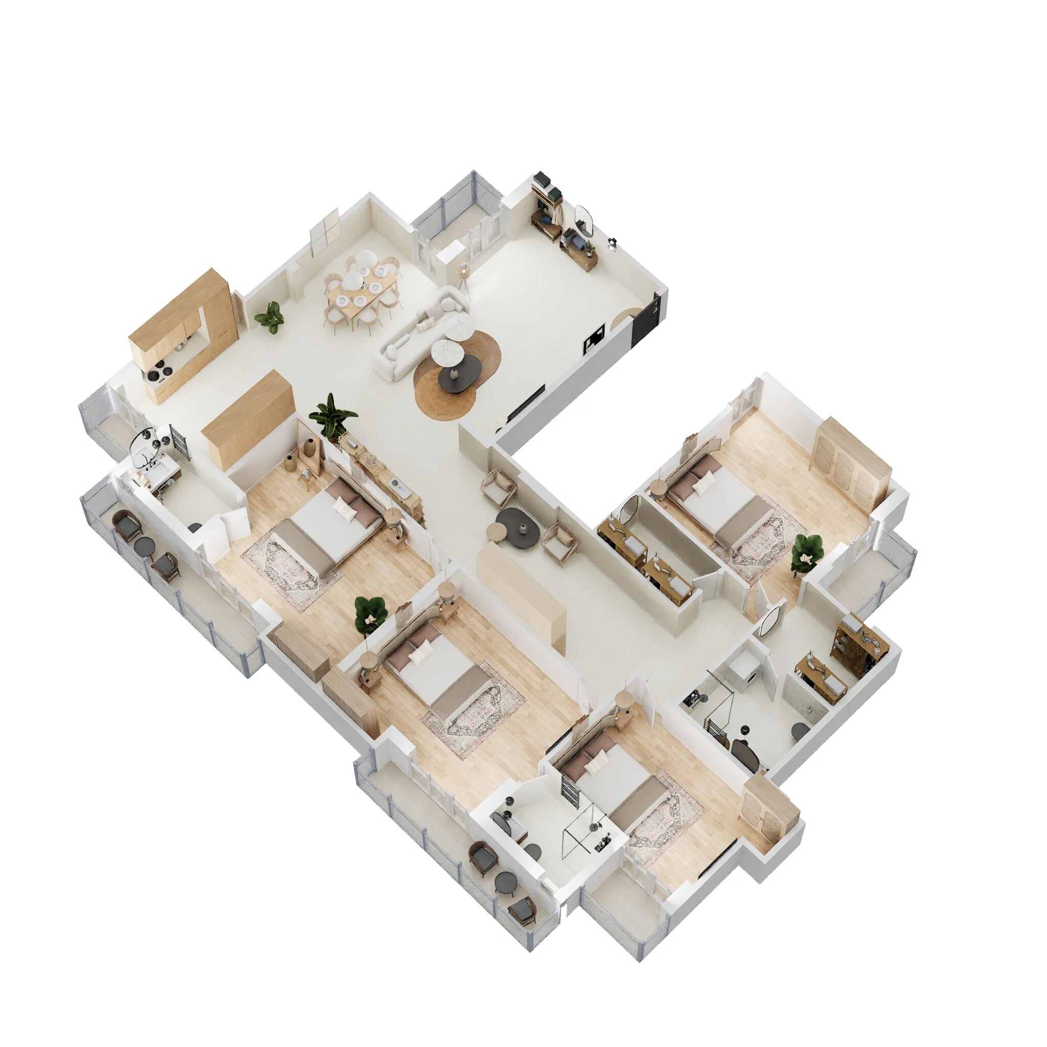 Floor plan of 4 BHK 2978 Sq. Ft. Apartment in Gaur Grandeur, Noida
