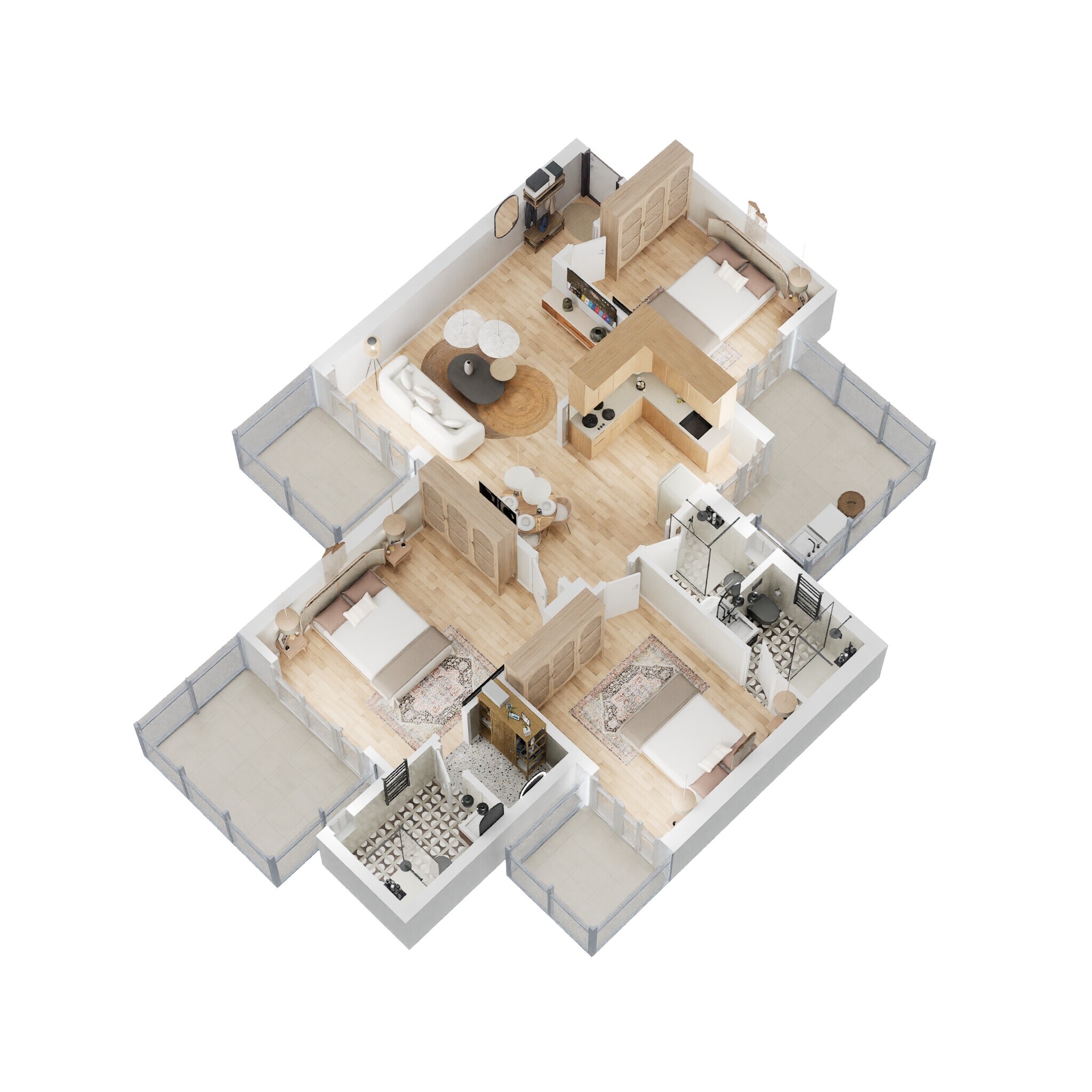Floor plan of 3 BHK 1690 Sq. Ft. Apartment in Gaur Sportswood, Noida