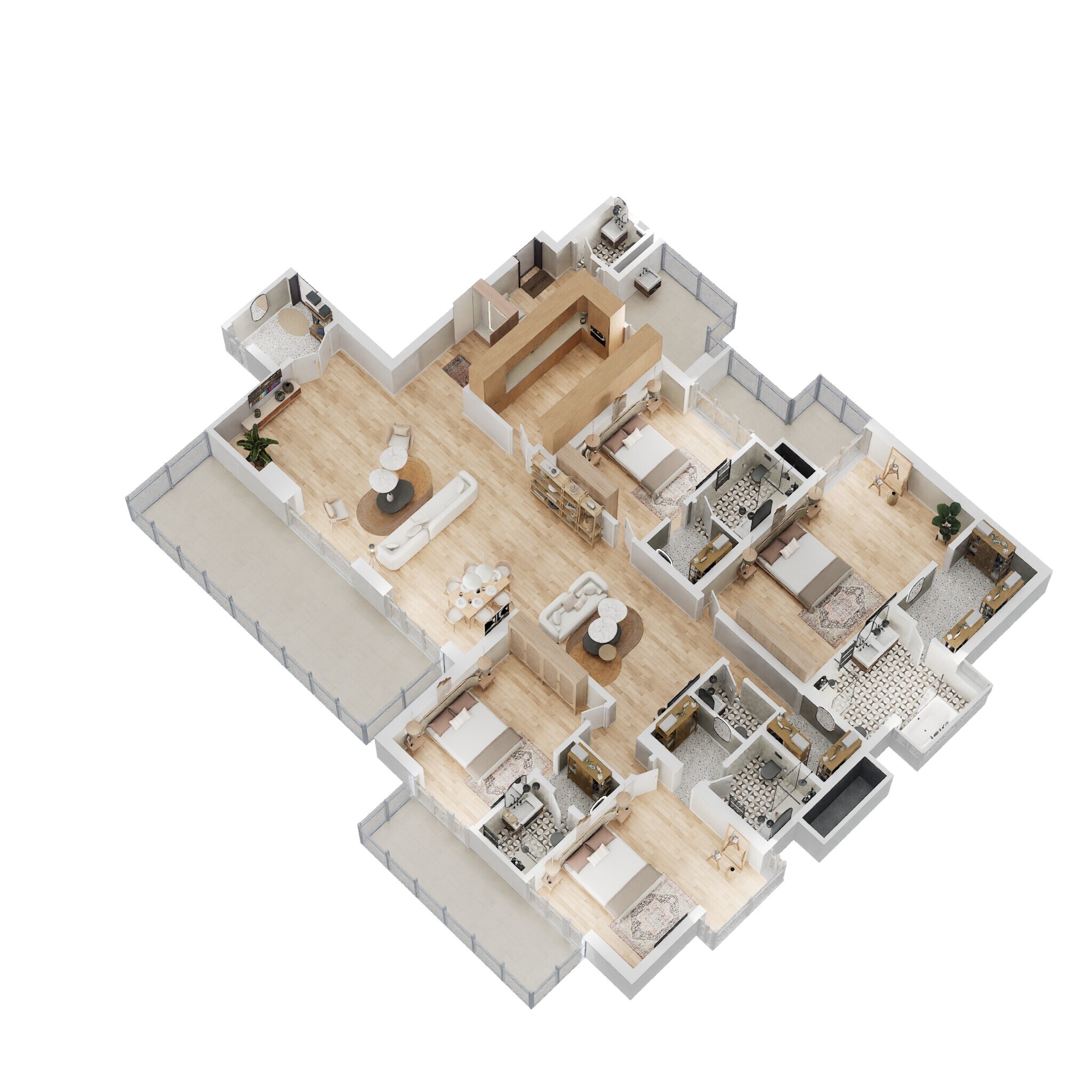 Floor plan of 4 BHK 4720 Sq. Ft. Apartment in Gaurs Platinum Towers, Noida