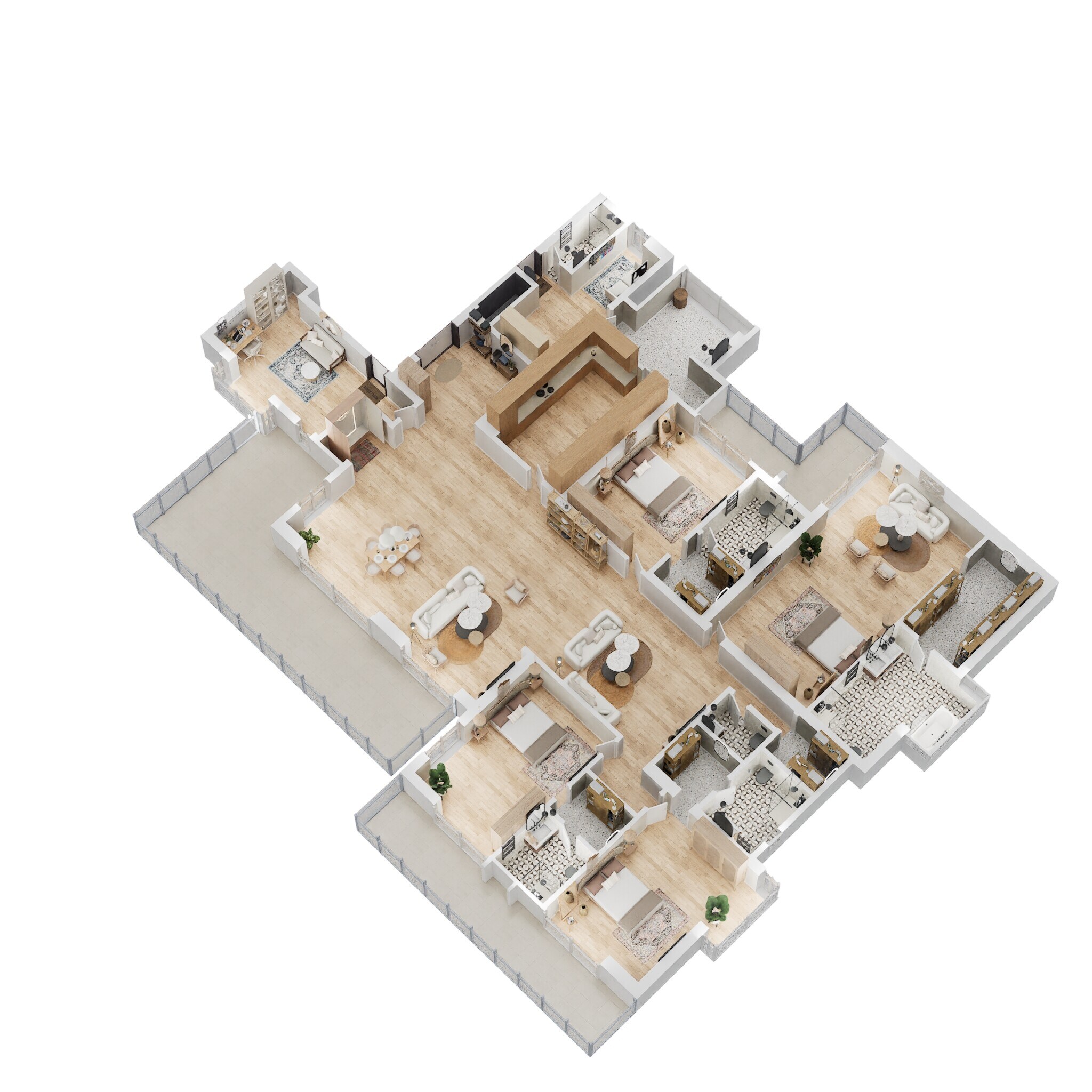 Floor plan of 4 BHK 6010 Sq. Ft. Apartment in Gaurs Platinum Towers, Noida