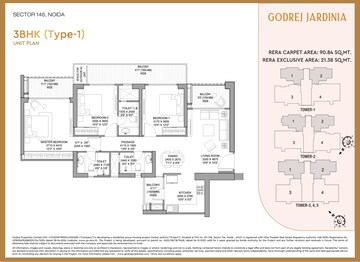  3 BHK Apartment at Godrej Jardinia, Sector 146 – for Sale