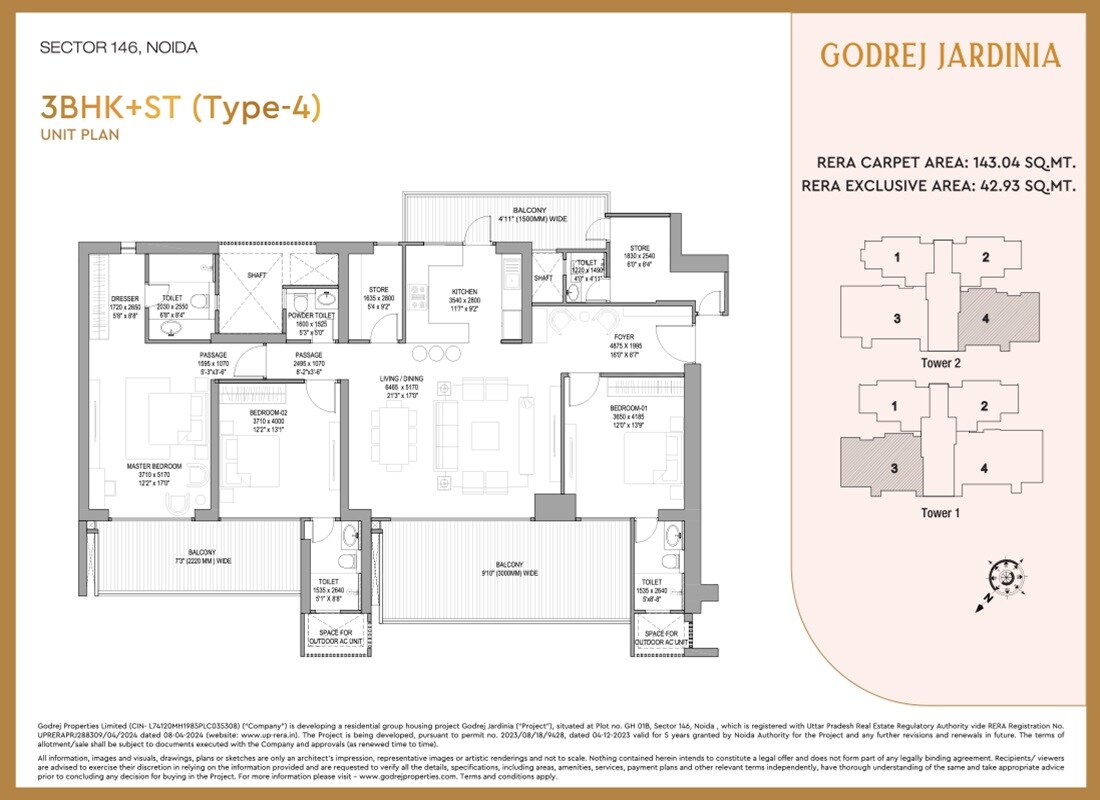 Other, godrej-jardinia 3 Bedroom 2432 Sq.Ft. Apartment In Sector 146 Noida 7941958