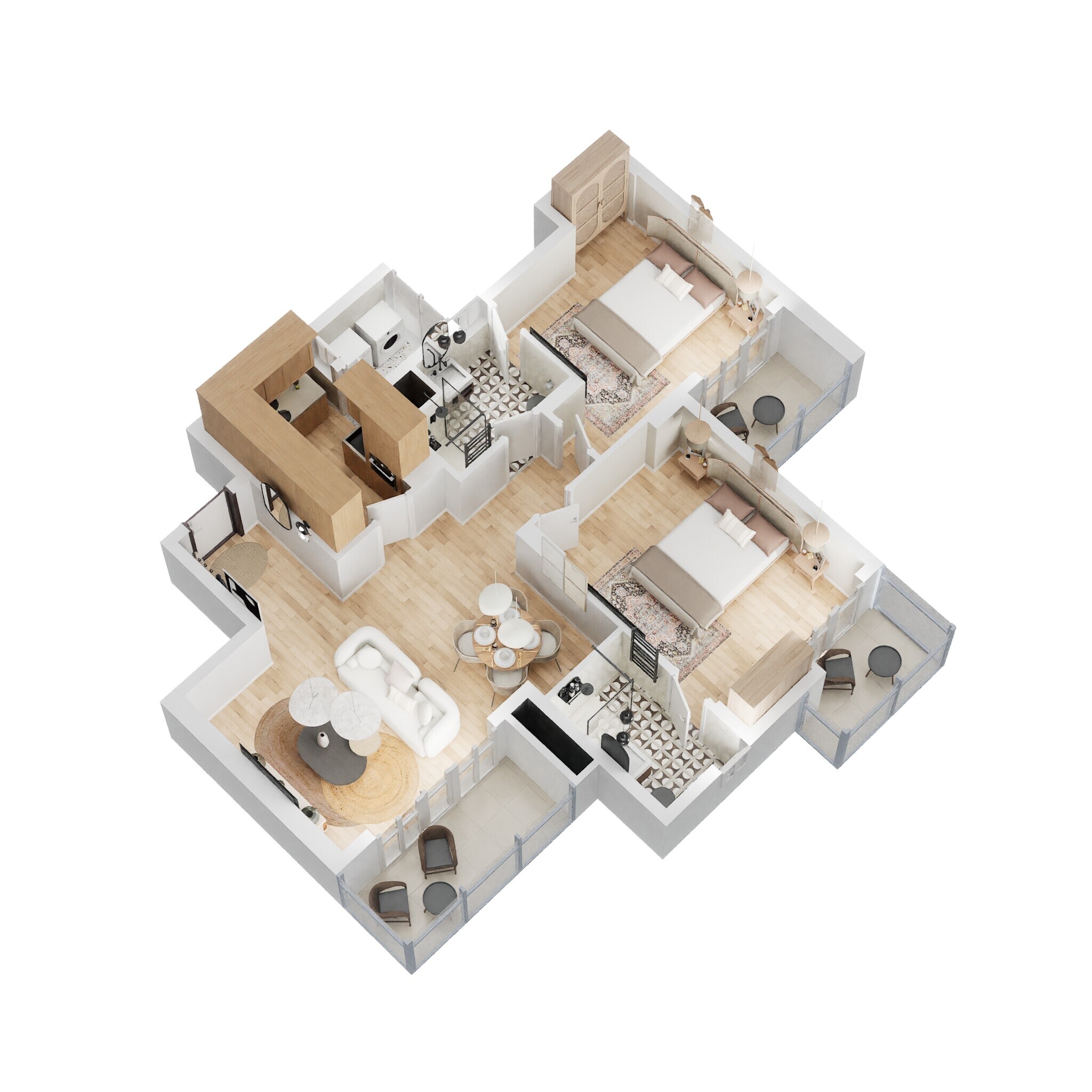 Floor plan of 2 BHK 893 Sq. Ft. Apartment in Godrej Nest, Noida