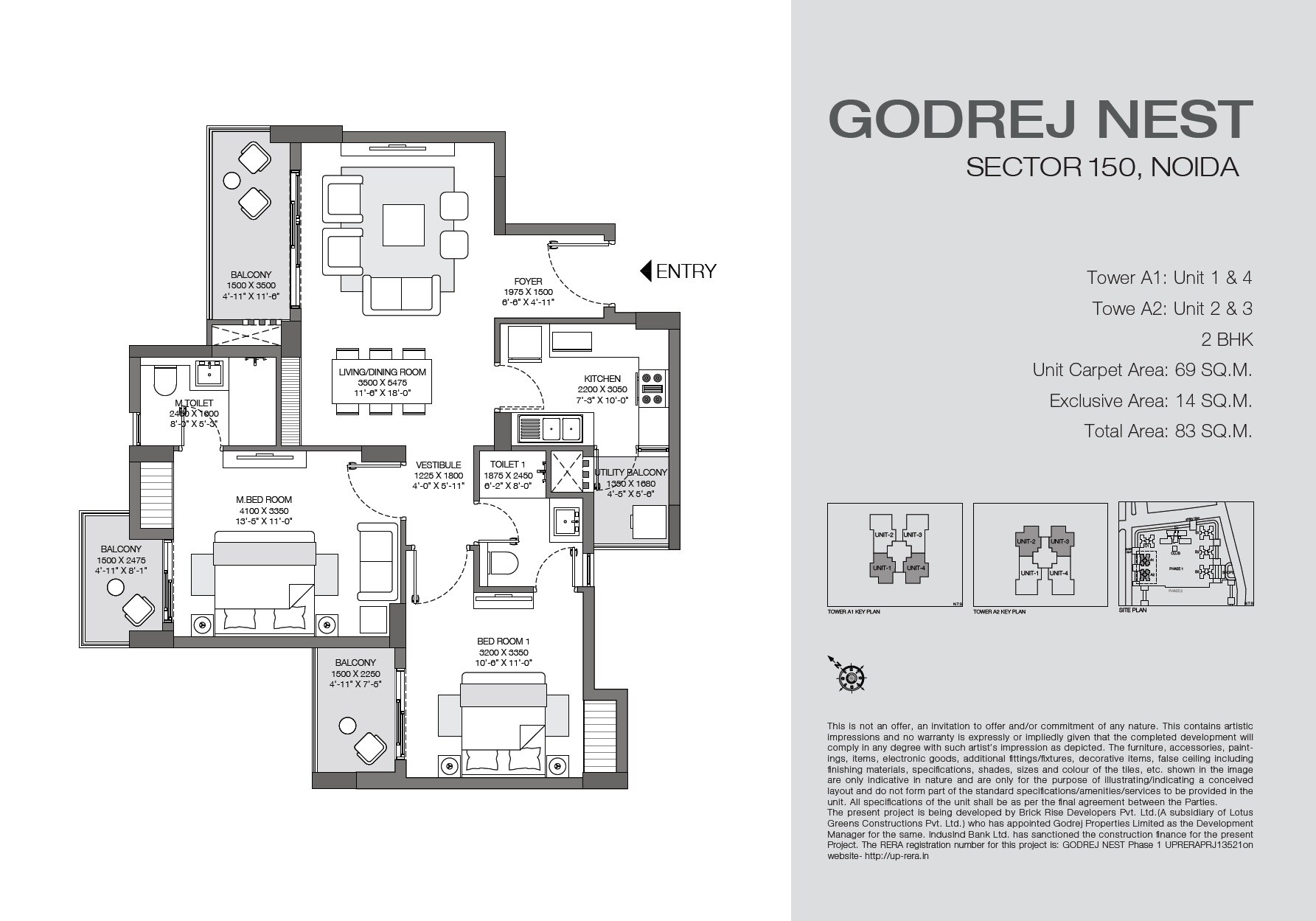 Other, godrej-nest 2 Bedroom 893 Sq.Ft. Apartment In Sector 150 Noida 8895585
