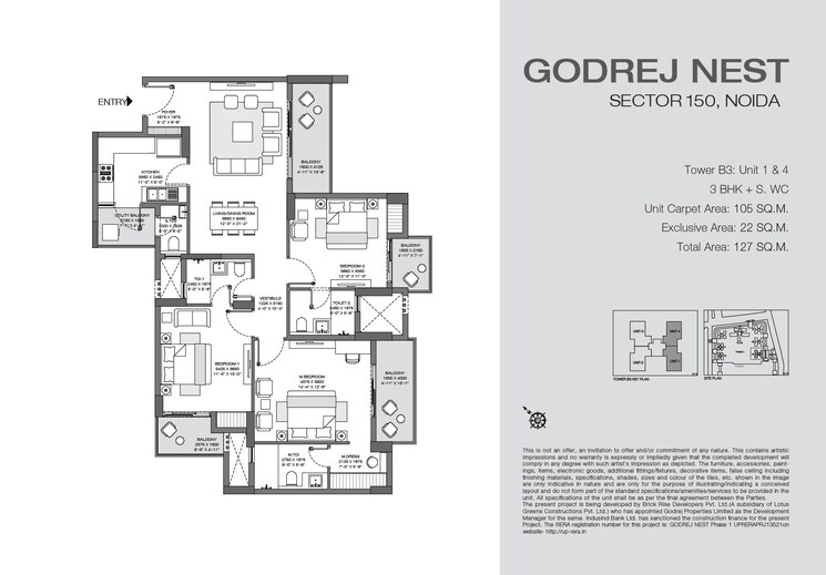 Other, godrej-nest 3 Bedroom 1367 Sq.Ft. Apartment In Sector 150 Noida 8895663