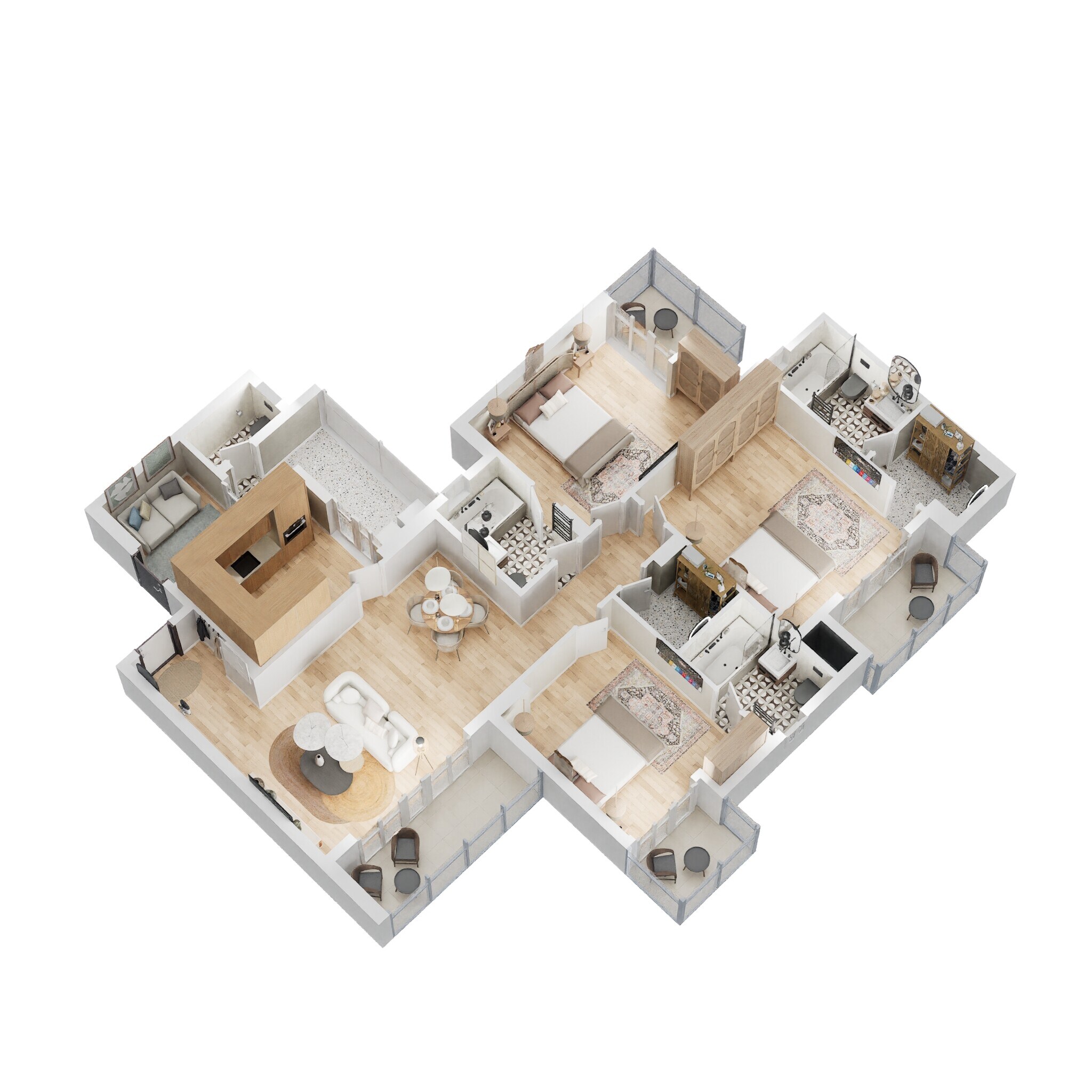 Floor plan of 3 BHK 1485 Sq. Ft. Apartment in Godrej Nest, Noida
