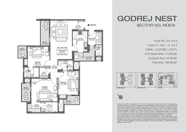 Other, godrej-nest 3 Bedroom 1485 Sq.Ft. Apartment In Sector 150 Noida 8671283