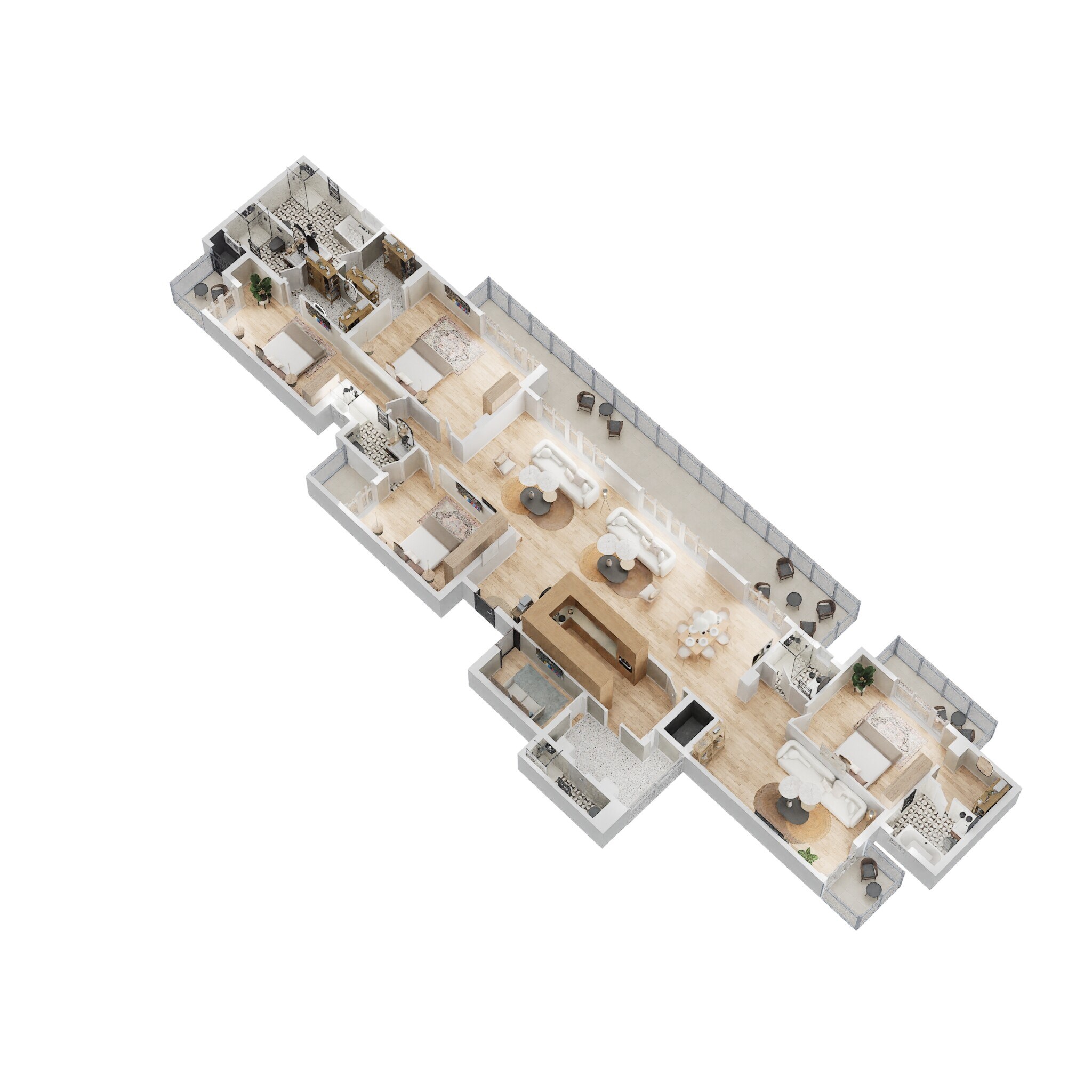 Floor plan of 4 BHK 3444 Sq. Ft. Penthouse in Godrej Nest, Noida