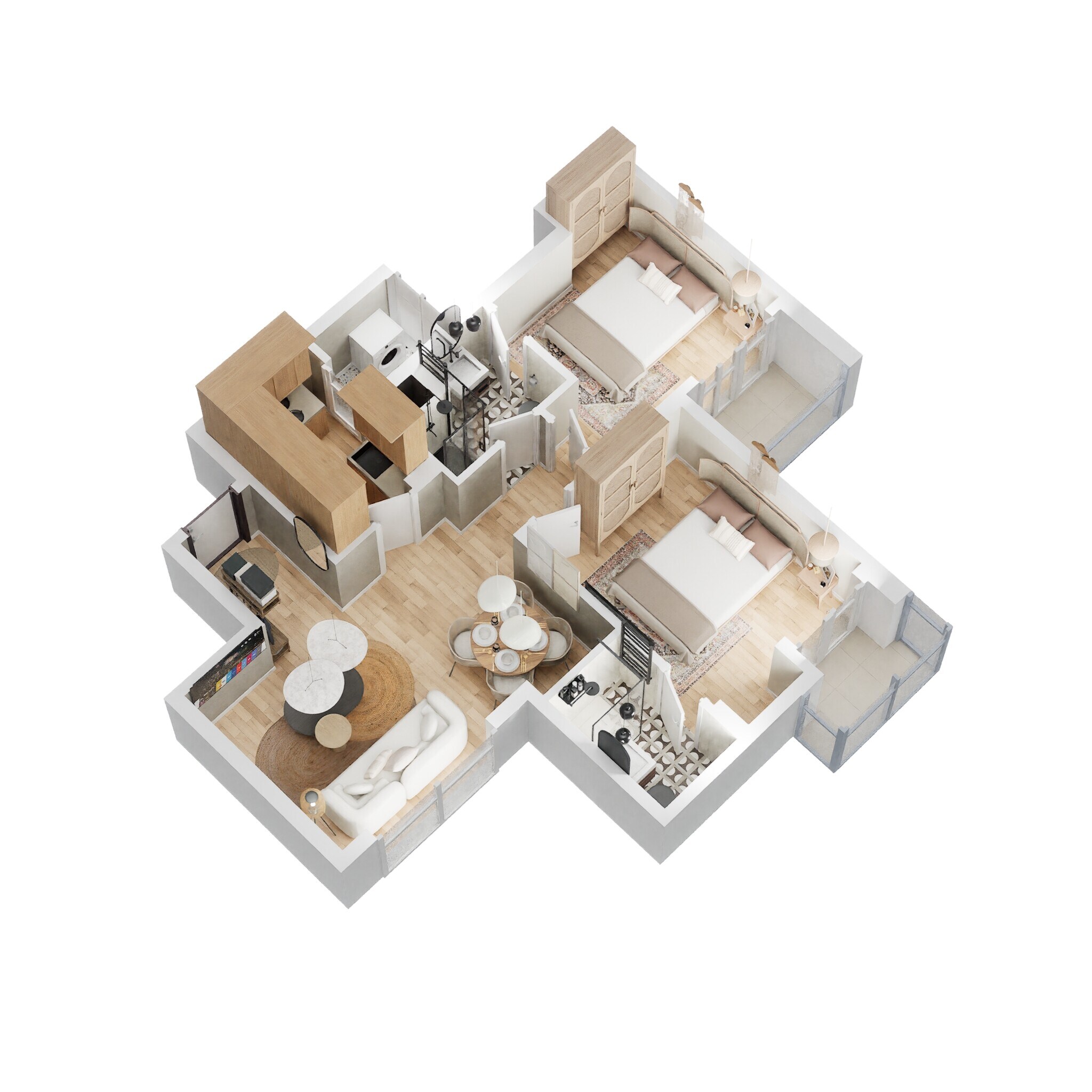 Floor plan of 2 BHK 849 Sq. Ft. Apartment in Godrej Nurture, Noida