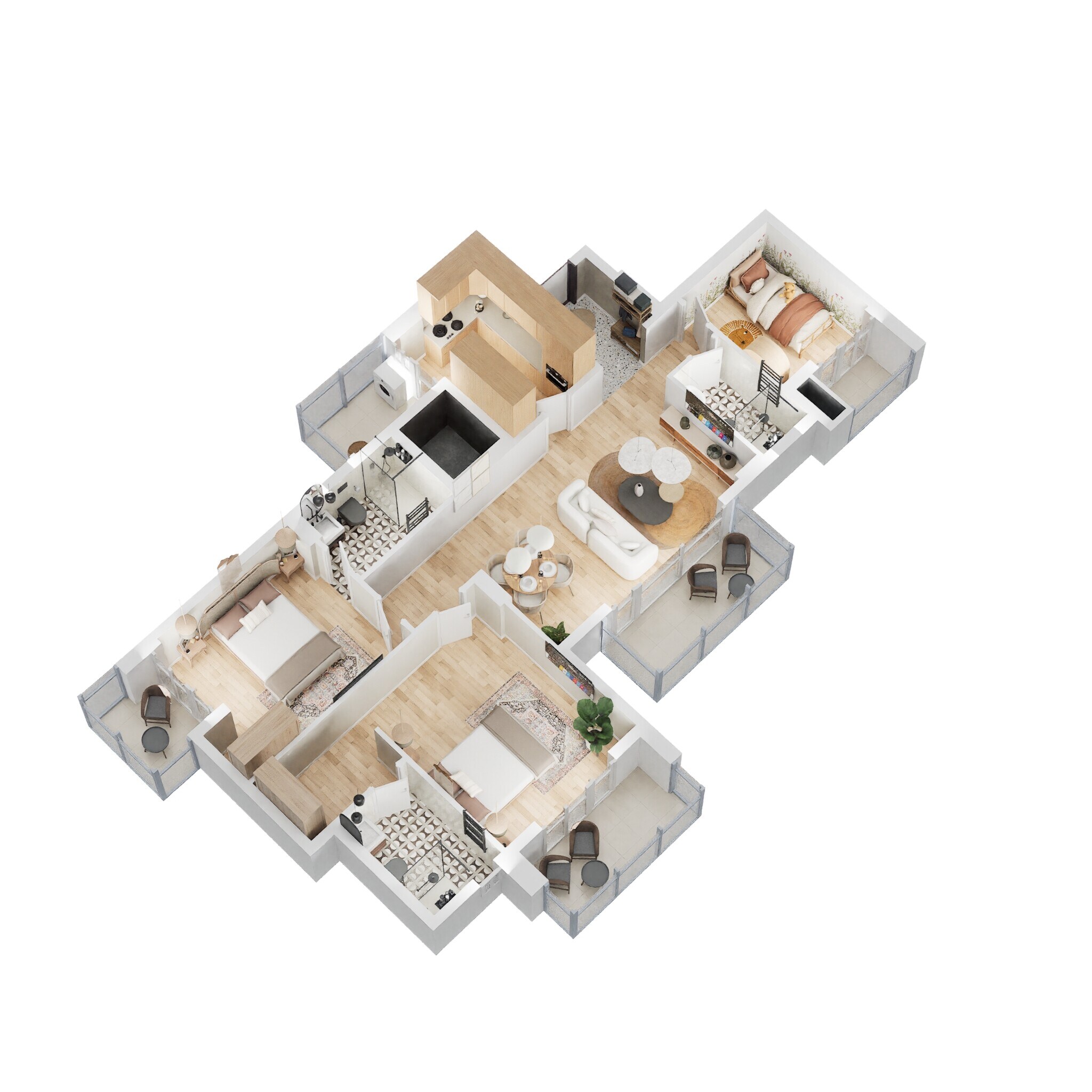Floor plan of 2 BHK 1098 Sq. Ft. Apartment in Godrej Nurture, Noida
