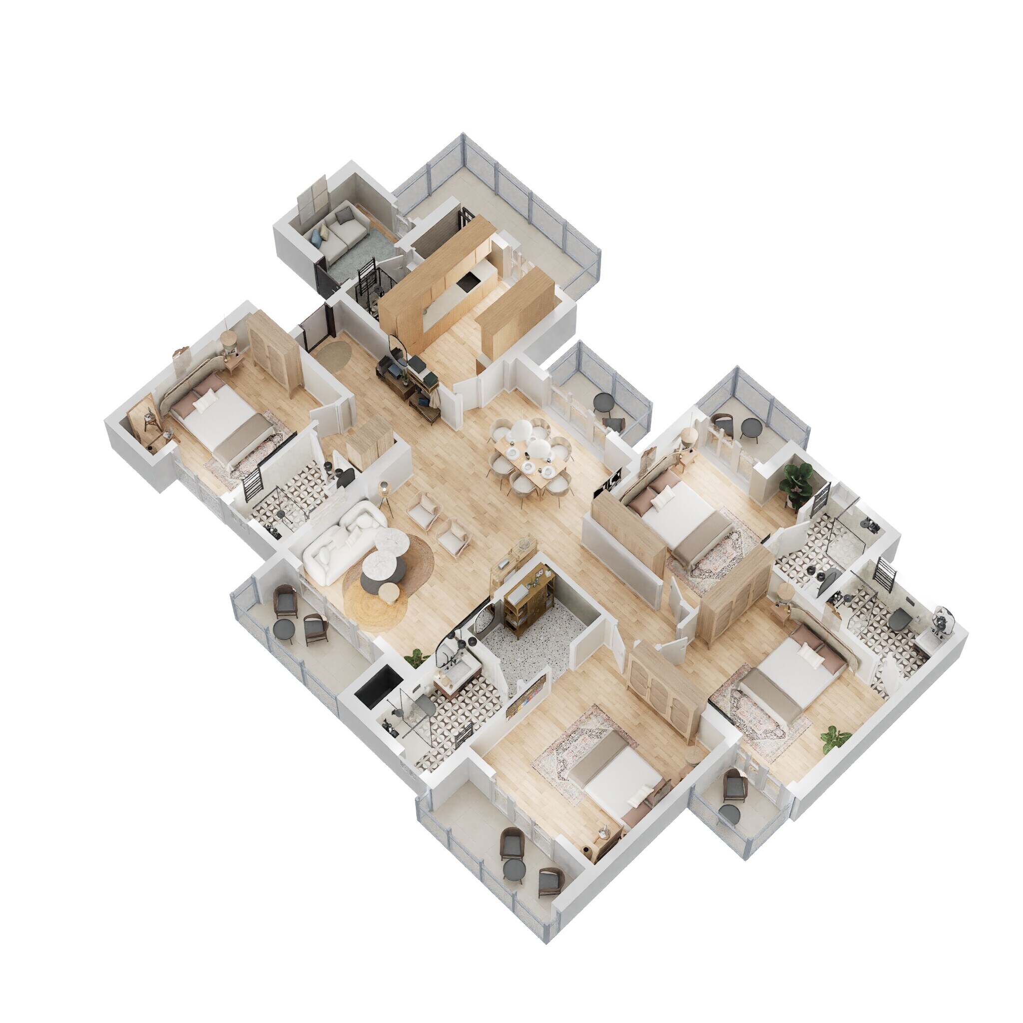 Floor plan of 4 BHK 1927 Sq. Ft. Apartment in Godrej Nurture, Noida