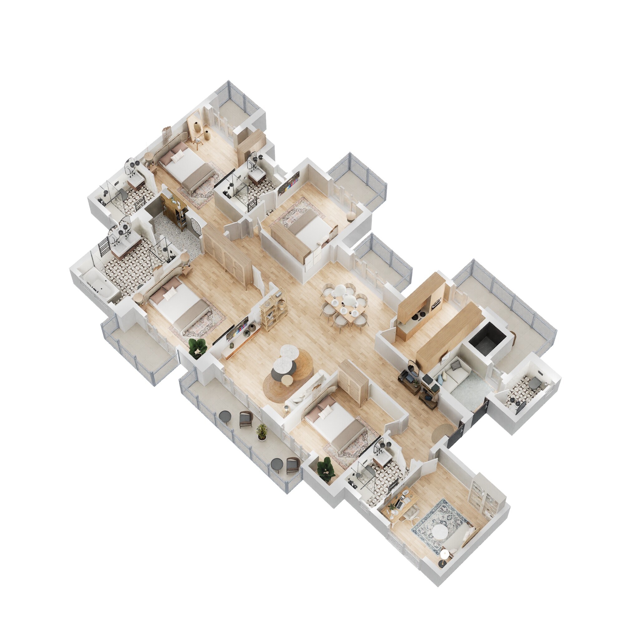 Floor plan of 4 BHK 2165 Sq. Ft. Apartment in Godrej Nurture, Noida
