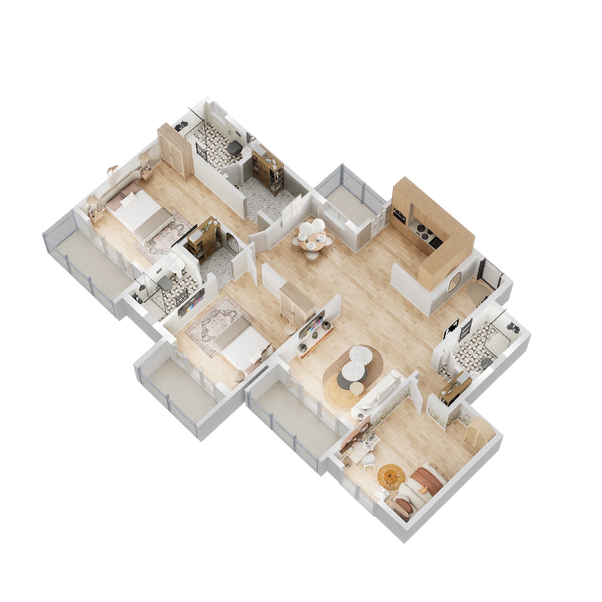 3 BHK 1947 Sq. Ft. Apartment